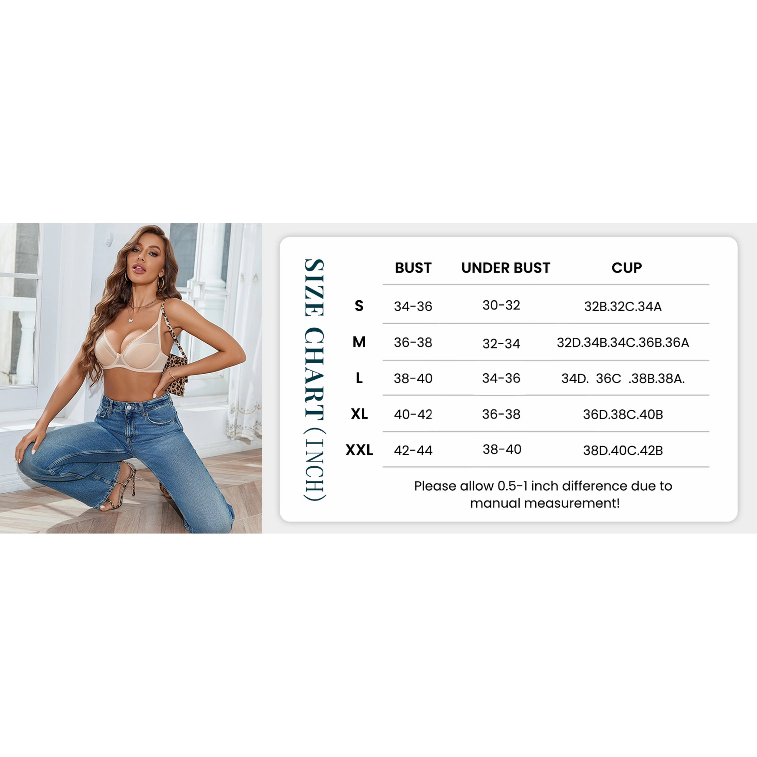 Avidlove Women's Mesh Lace Underwire Brassiere