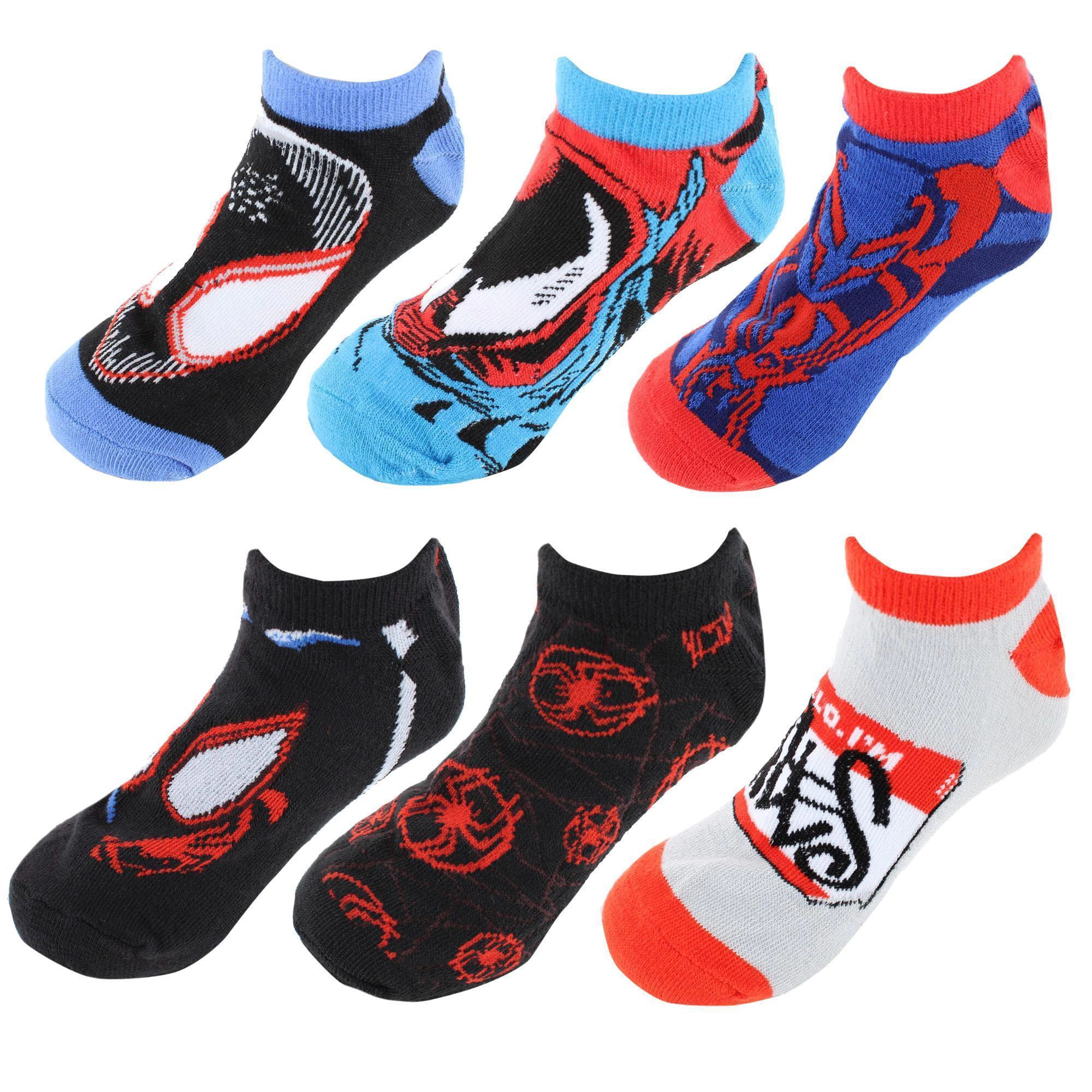 U.P.D., INC Boy's Spider-Man Across The Spiderverse No Show Socks (6 Pack)