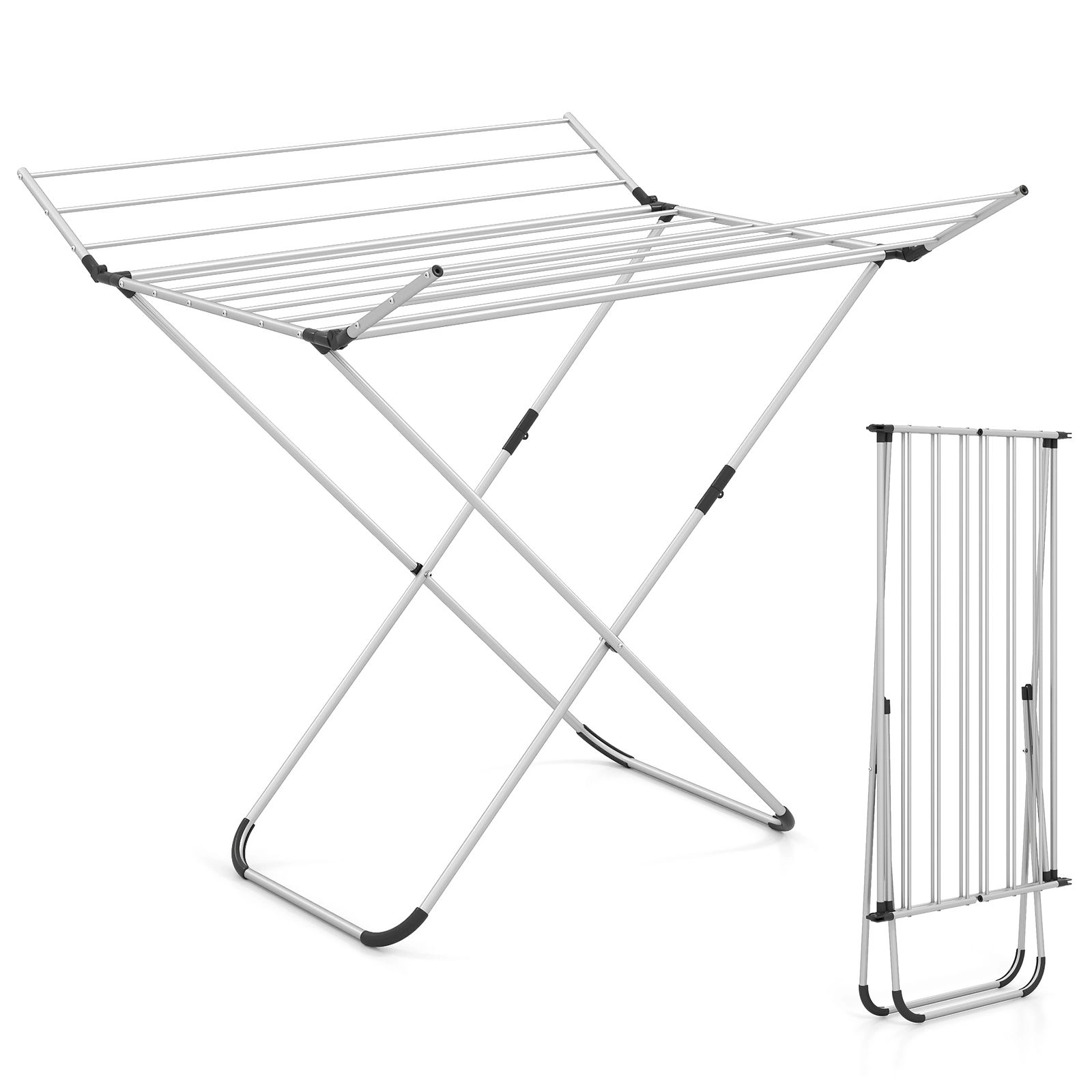 SlickBlue Lightweight Folding Clothes Drying Rack with Side Wings