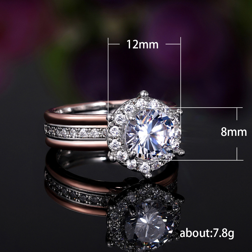 Classic 4 Claws Design Bridal Engagement Wedding Rings