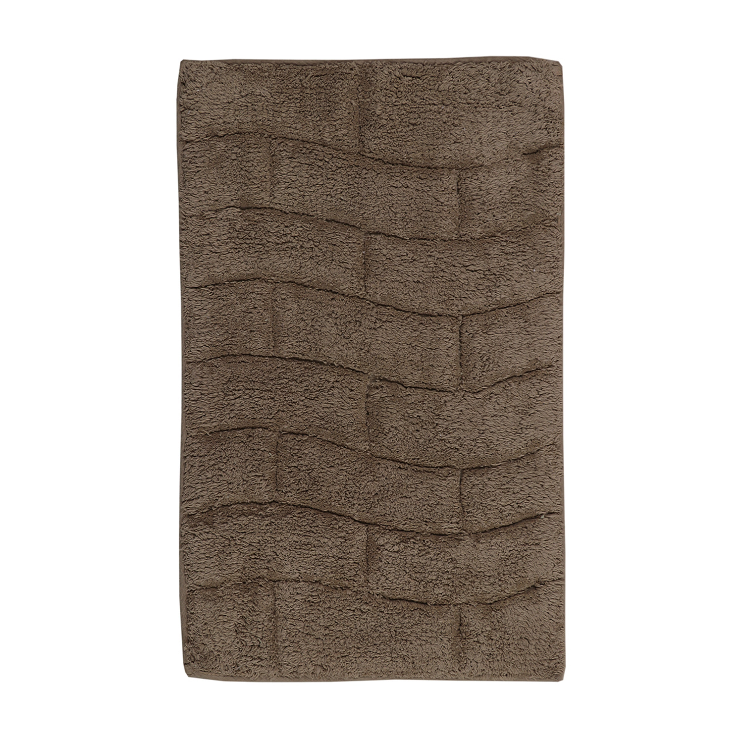Knightsbridge Stylish And Comfortable All Season Traditional New Tile Design Cotton Bath Rug 20" X 30" Stone