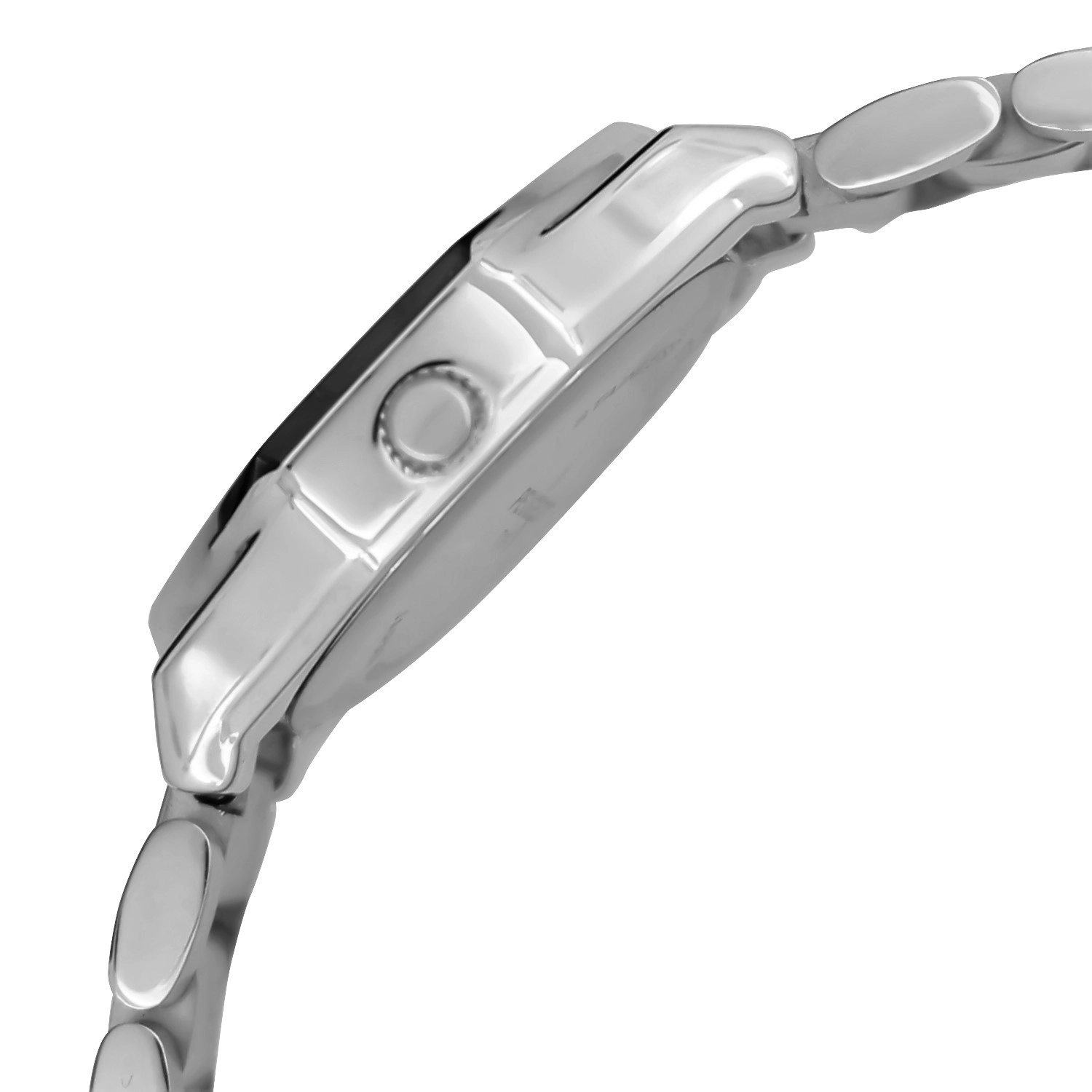 Peugeot Women's Hex Shape Black Dial Silver-Tone Bracelet Strap