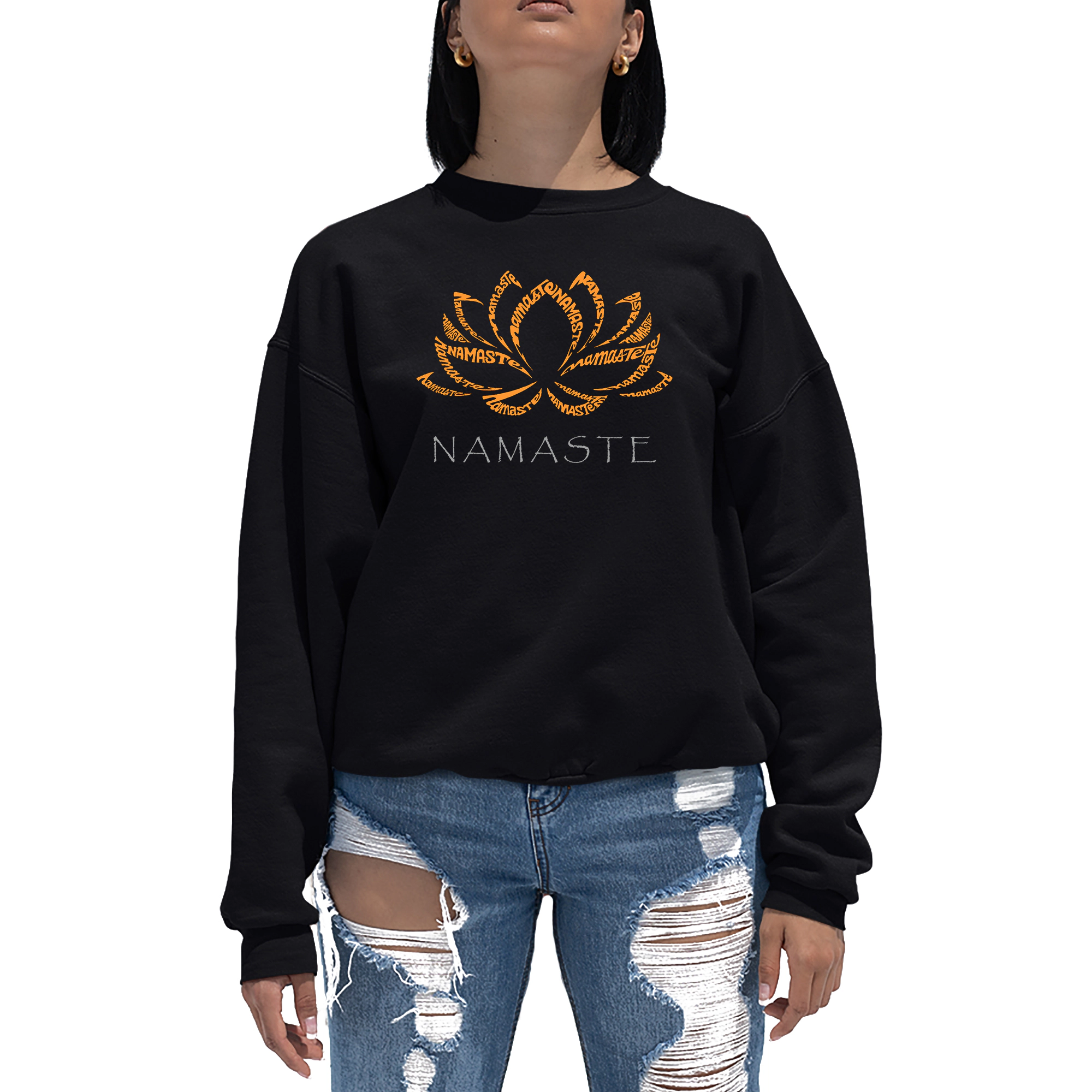 LA Pop Art Namaste - Women's Word Crewneck Sweatshirt