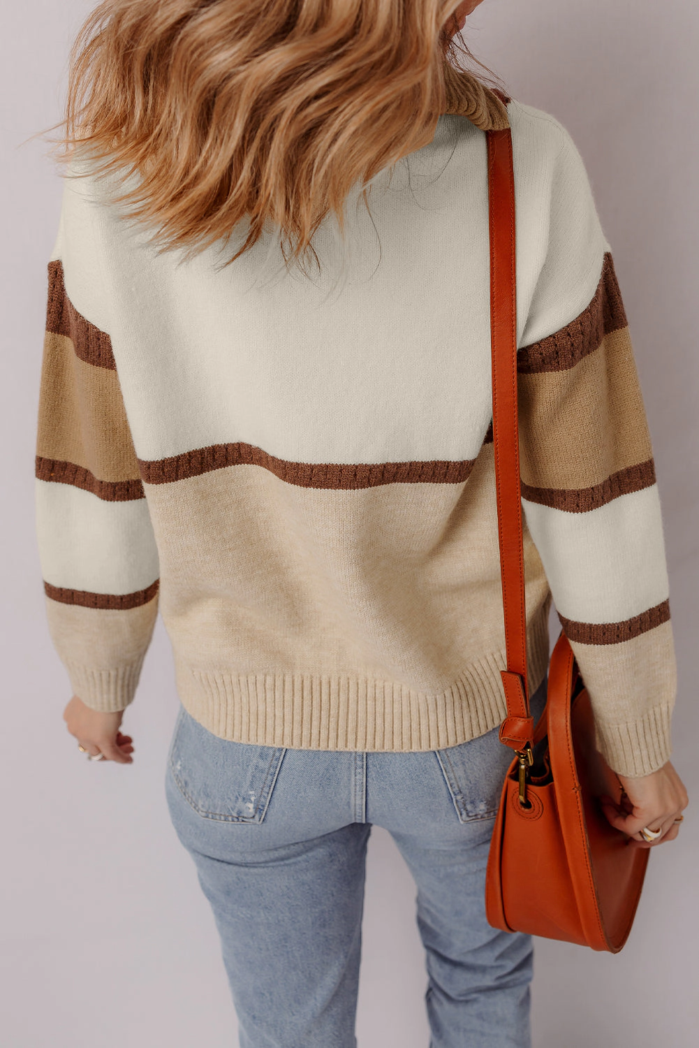 Threaded Pear Women's Guinevere Zipped Collared Pullover Sweater