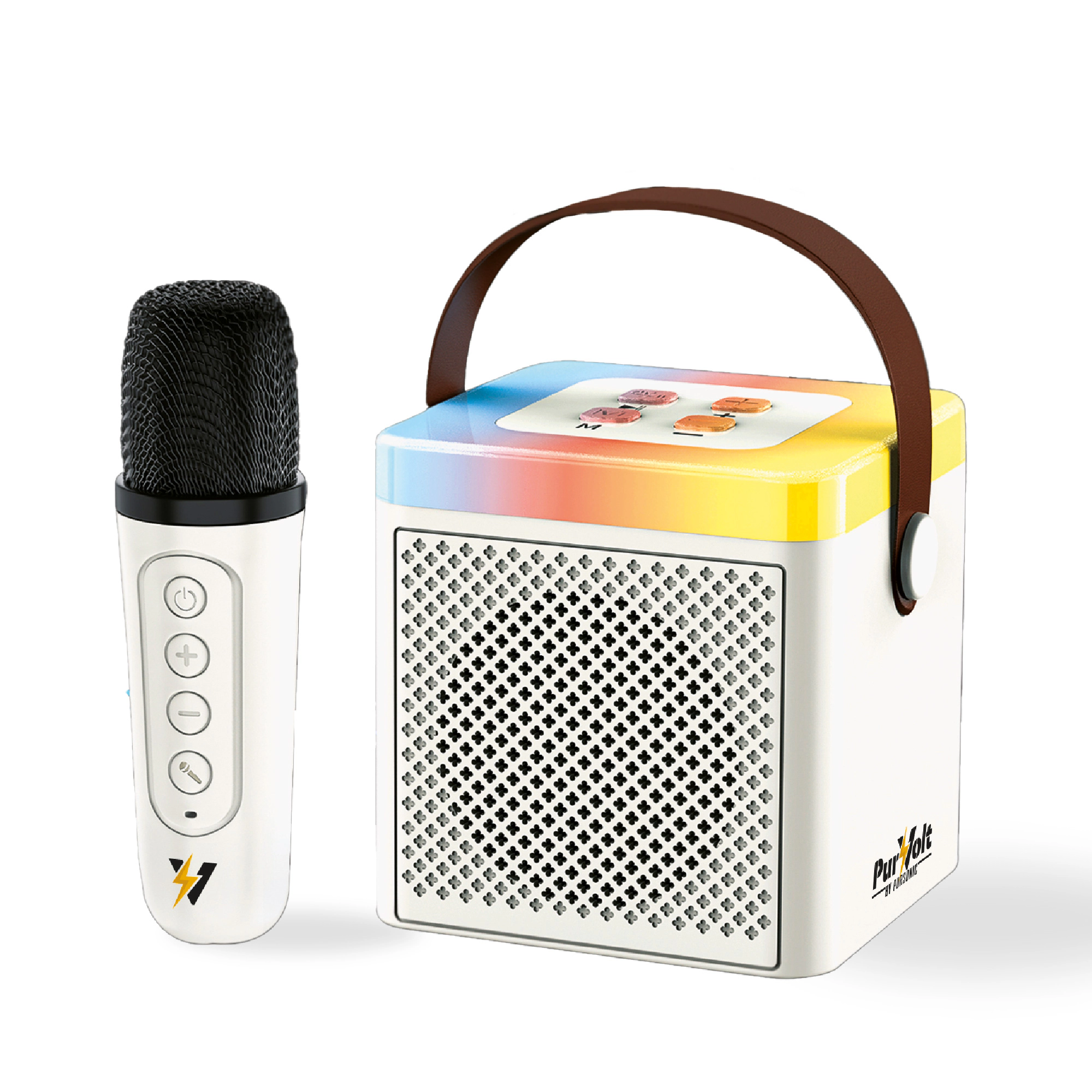 Pursonic Unisex Portable Entertainment Bluetooth Karaoke Set with Wireless Microphone & LED Light Show