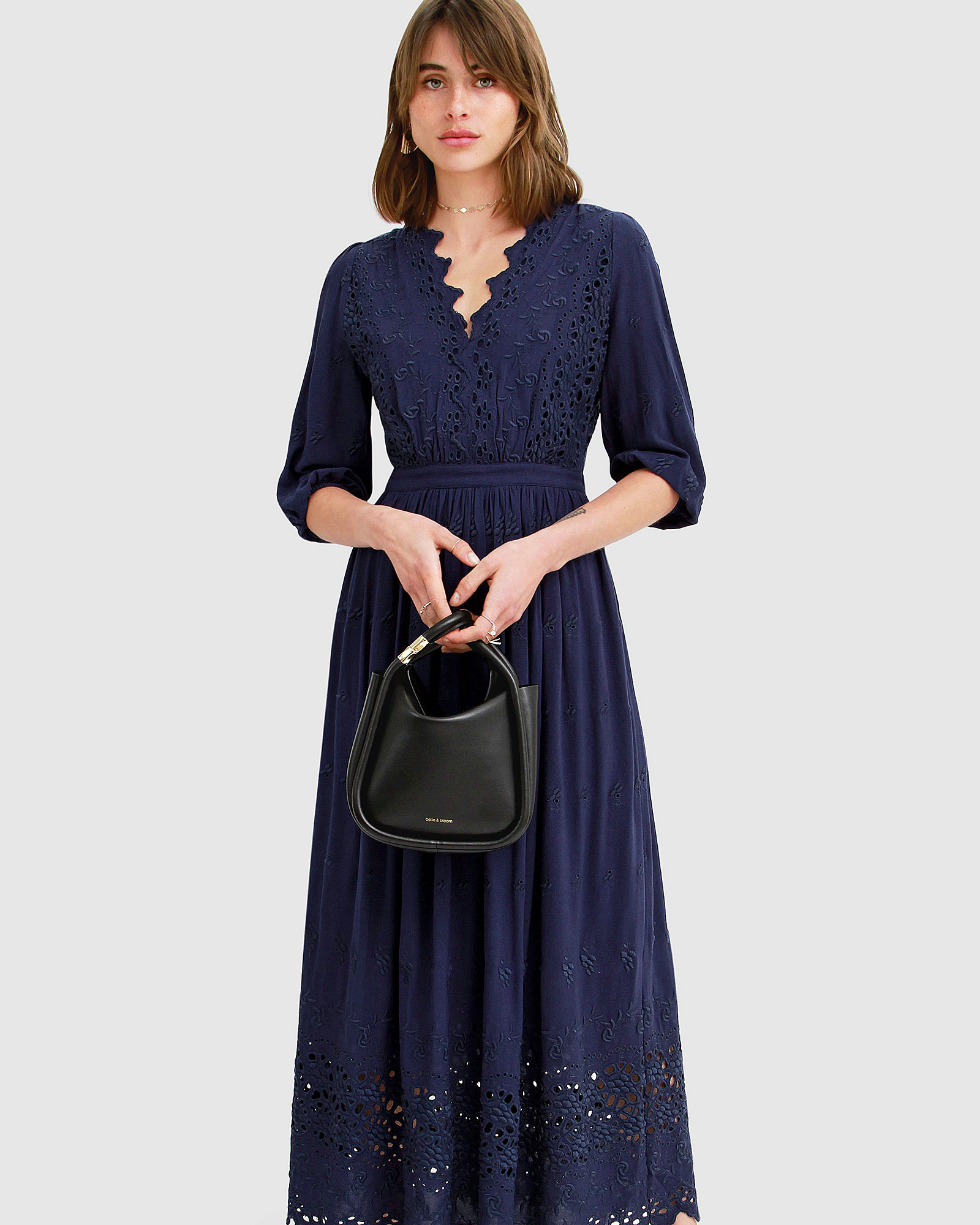 Belle & Bloom Womens All Eyes On Me Midi Dress