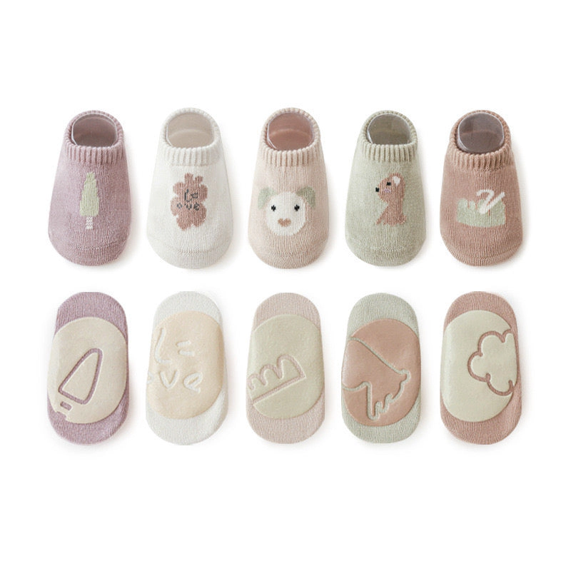 MyKids-USA Kids Girl Embroidered Pattern Non-Slip Floor Soft Socks