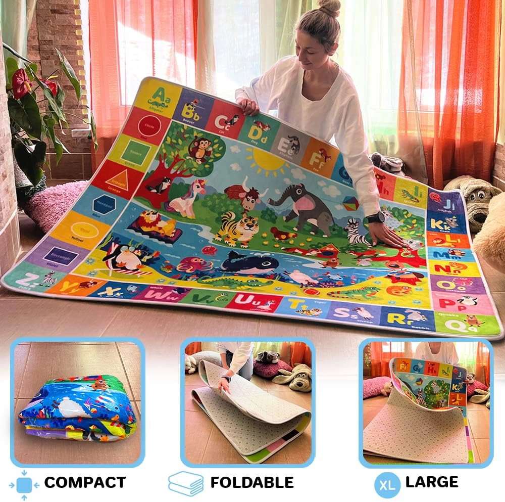 QUOKKA Baby Mats for Playtime & Activities Babies 6-12 Months – Super Soft Floor Play Toddlers 1-3