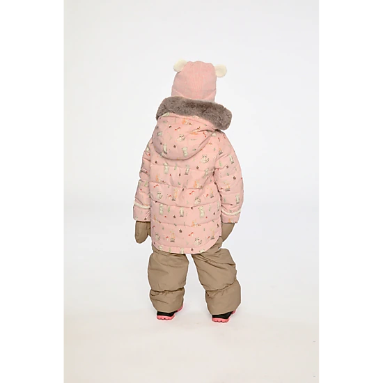 Deux par Deux Girls Animal Print Two Piece Snowsuit with Hooded Coat and Snow Pants