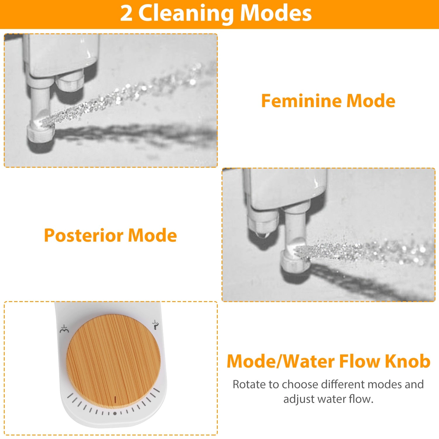 GBruno Non-Electric Dual Nozzle Bidet Attachment