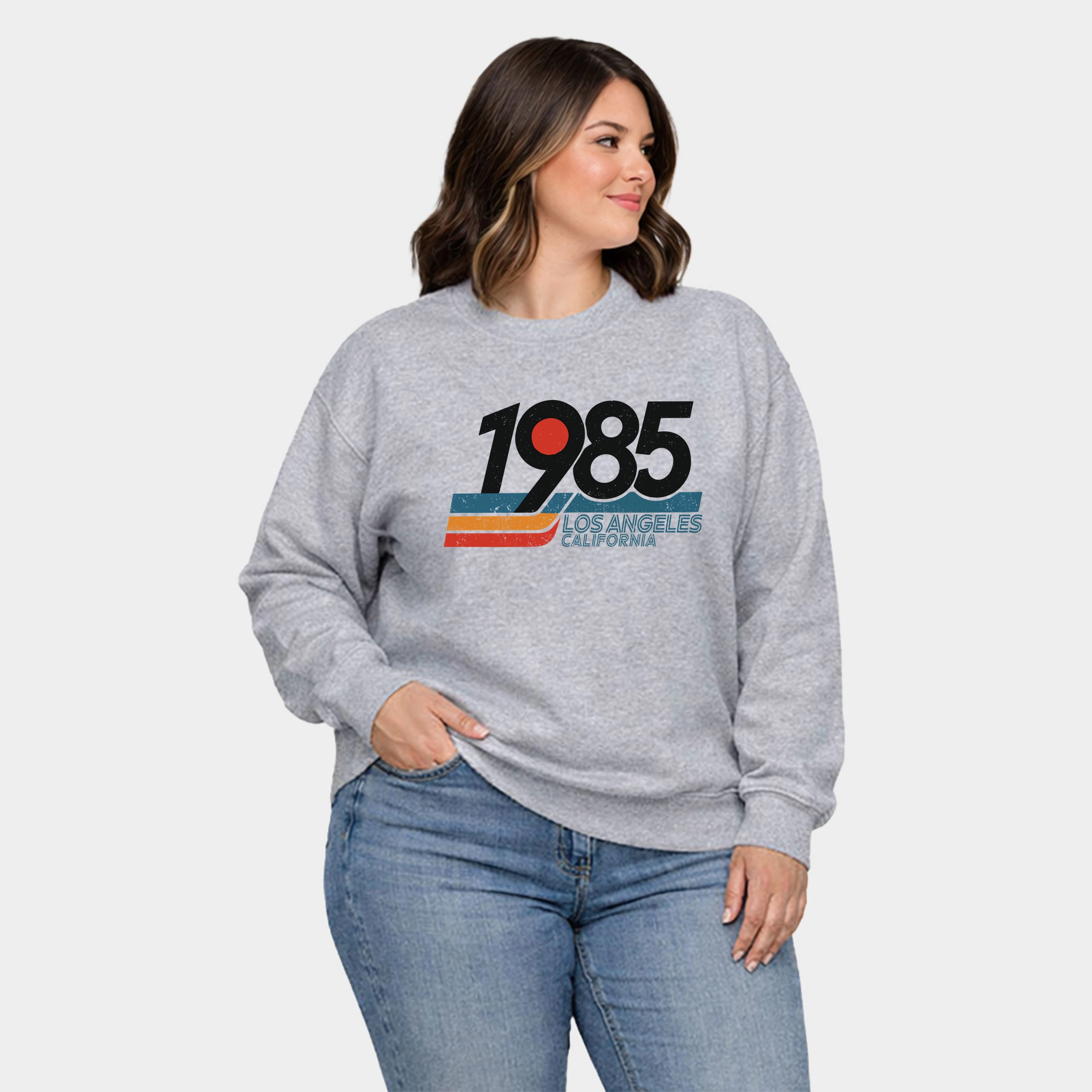 Simply Sage Market - Women's Plus Sized Graphic Sweatshirt Retro 1985 Los Angeles