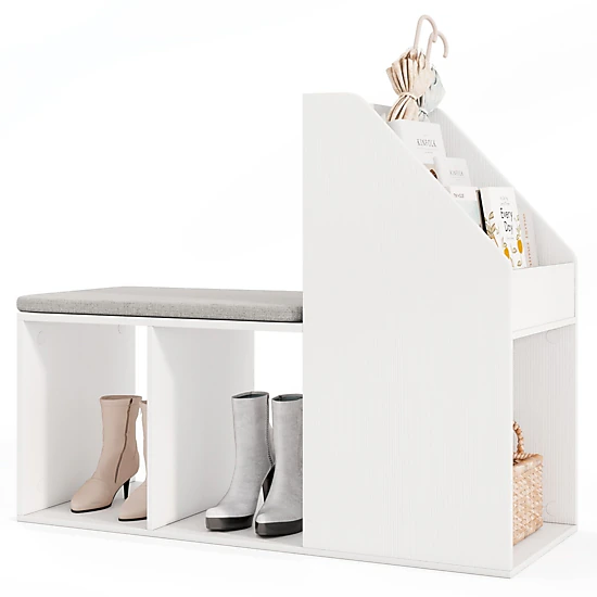 SlickBlue Entryway Bench with Shoe Storage and Side Compartments