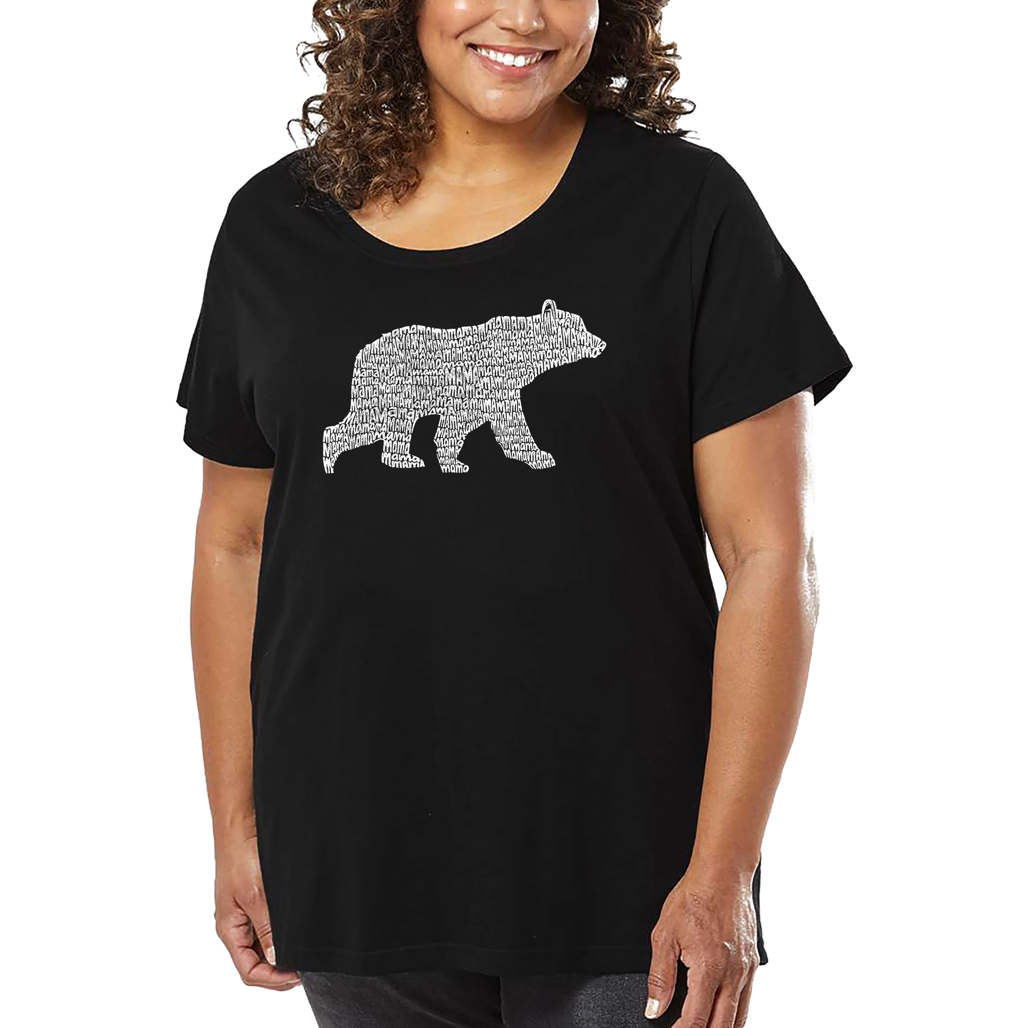 LA Pop Art Women's Plus Word T-Shirt - Mama Bear