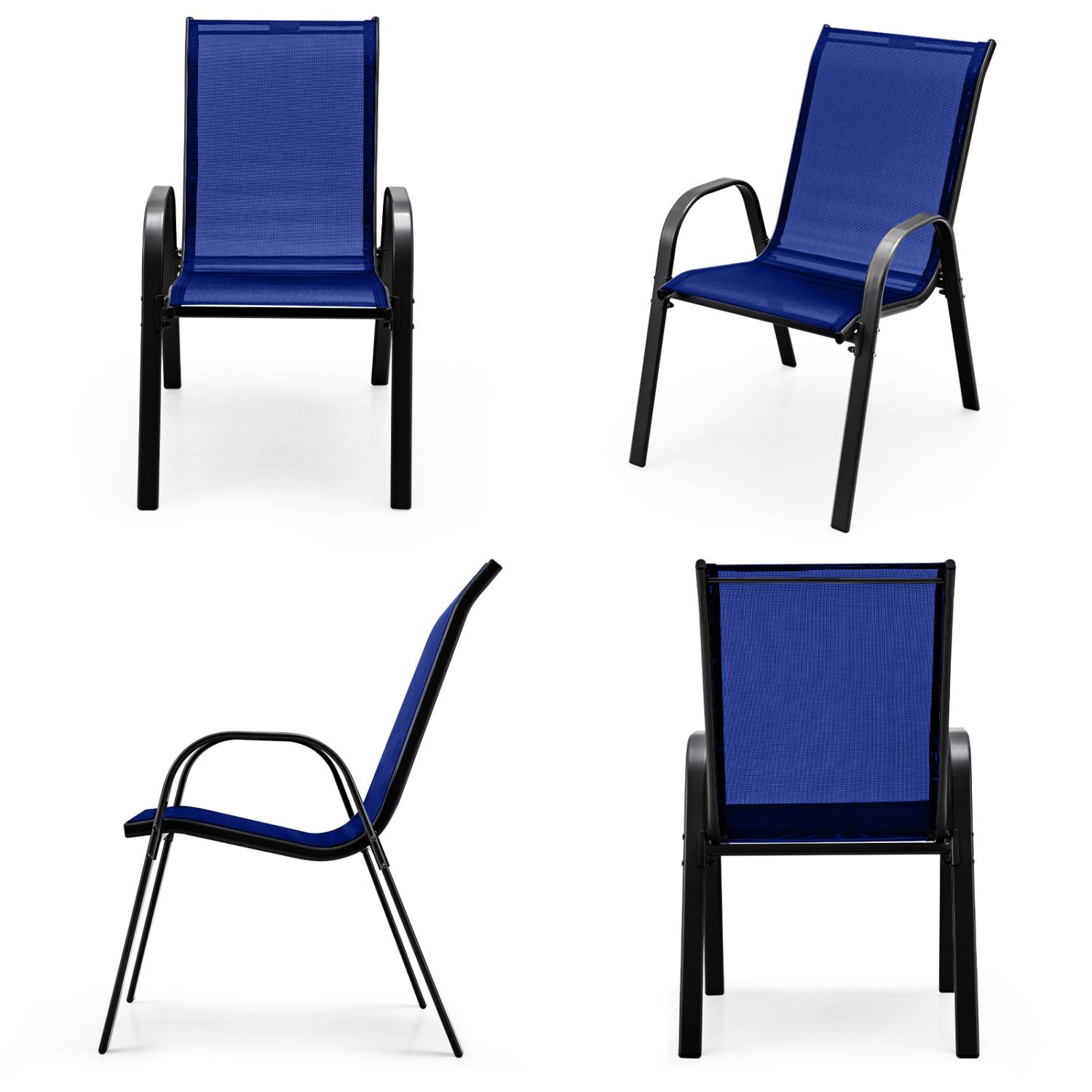 SlickBlue 4 Pack Patio Chairs with Breathable Fabric Seat