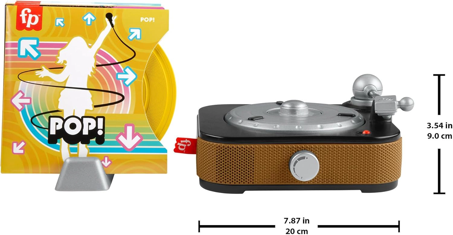 Fisher-Price Rockin' Record Player Musical Toy for Preschool Pretend Play, Ages 3+