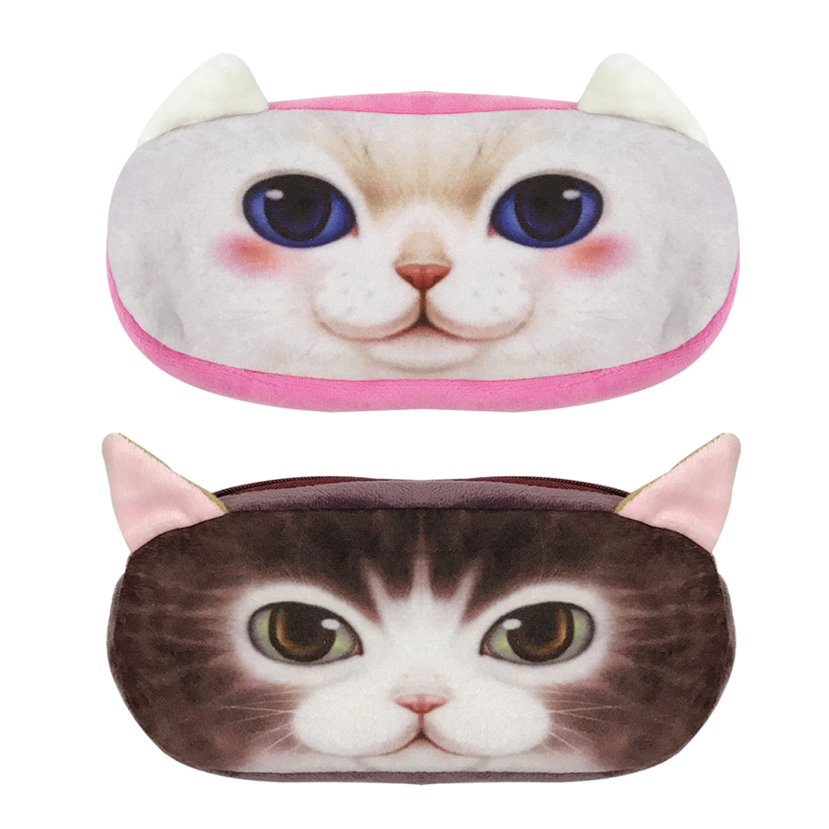 Wrapables 3D Animal Cats & Dogs Pencil Pouch, Black & White, White