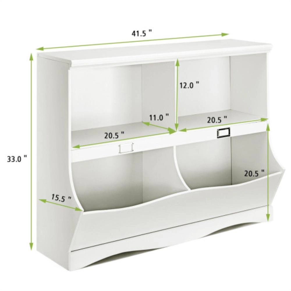 Hivvago Kids Storage Unit Baby Toy Organizer Children Bookshelf Bookcase-White