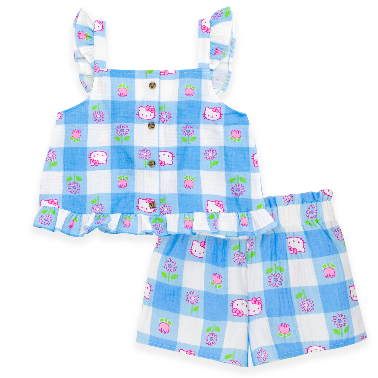 Hello Kitty Girls' 2-Piece Sleeveless Top and Shorts Set