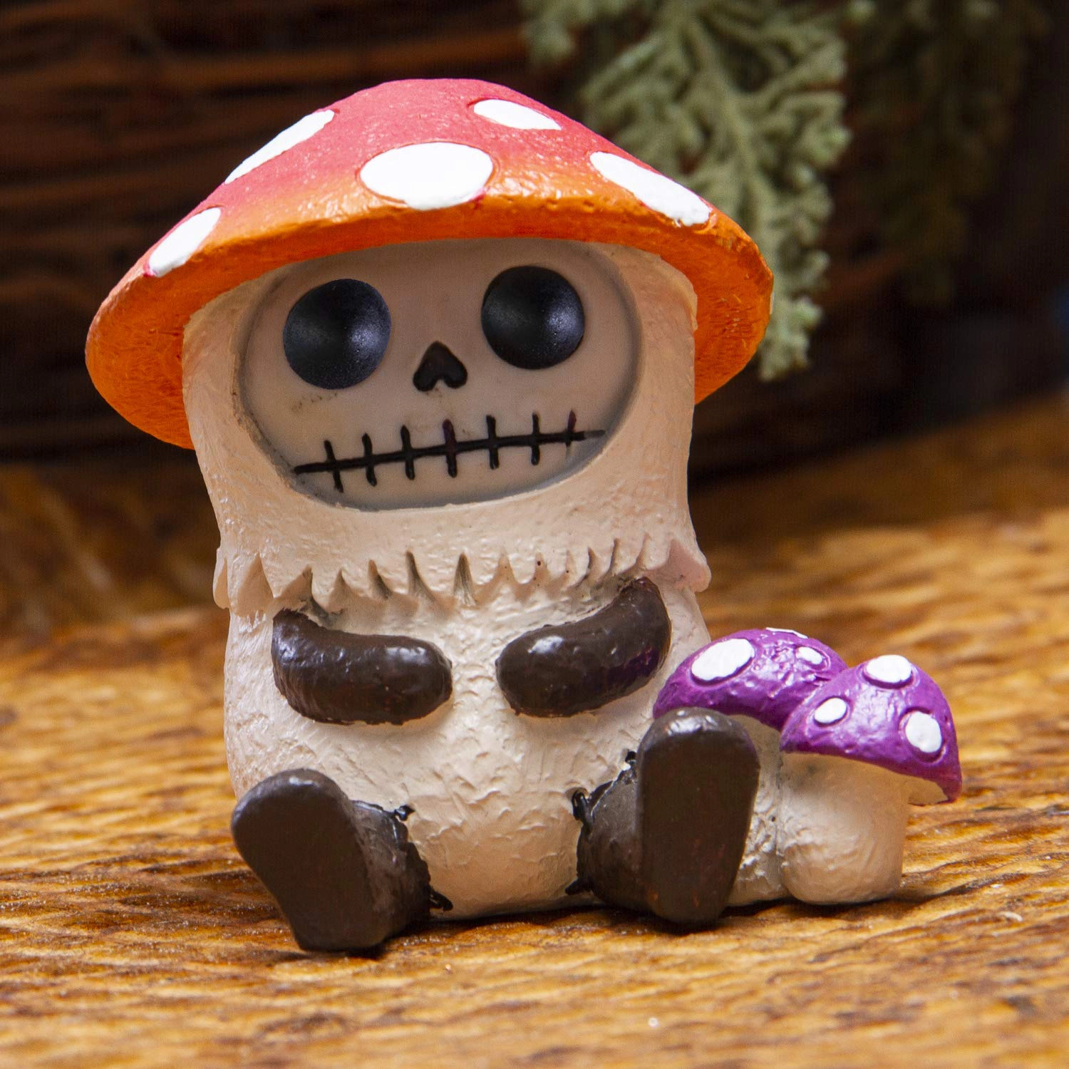 Pacific Giftware Furrybones Kinoko The Fungi Toadstool Mushroom Skeleton in Costume Figurine 2.75 inch