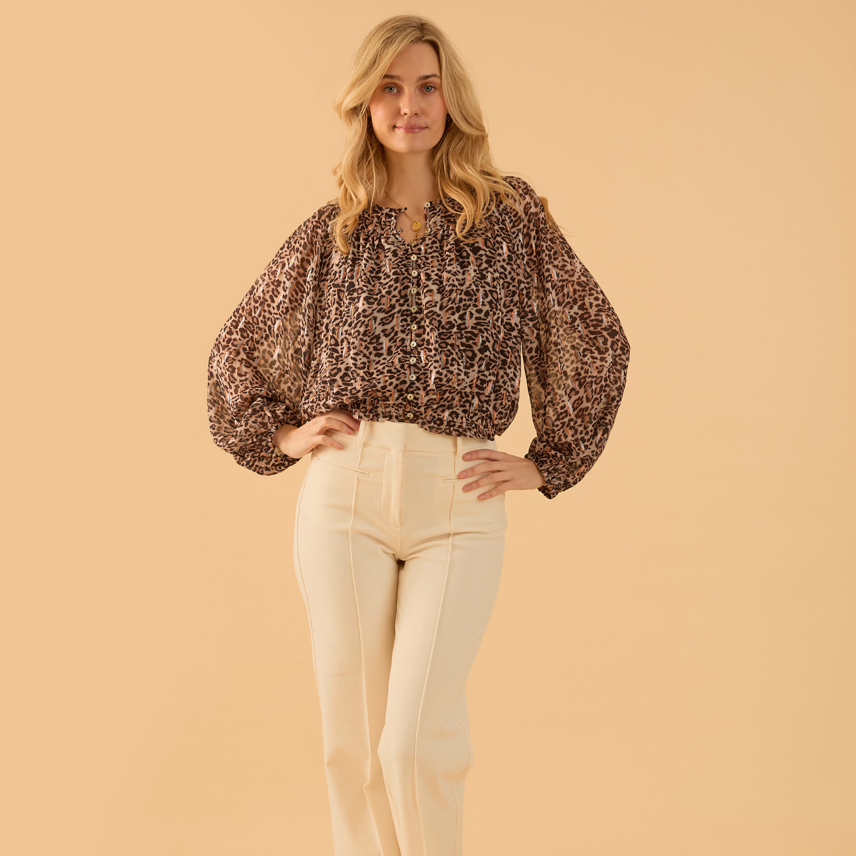 Rose & Nancy Women's Sienna Print Blouson Blouse