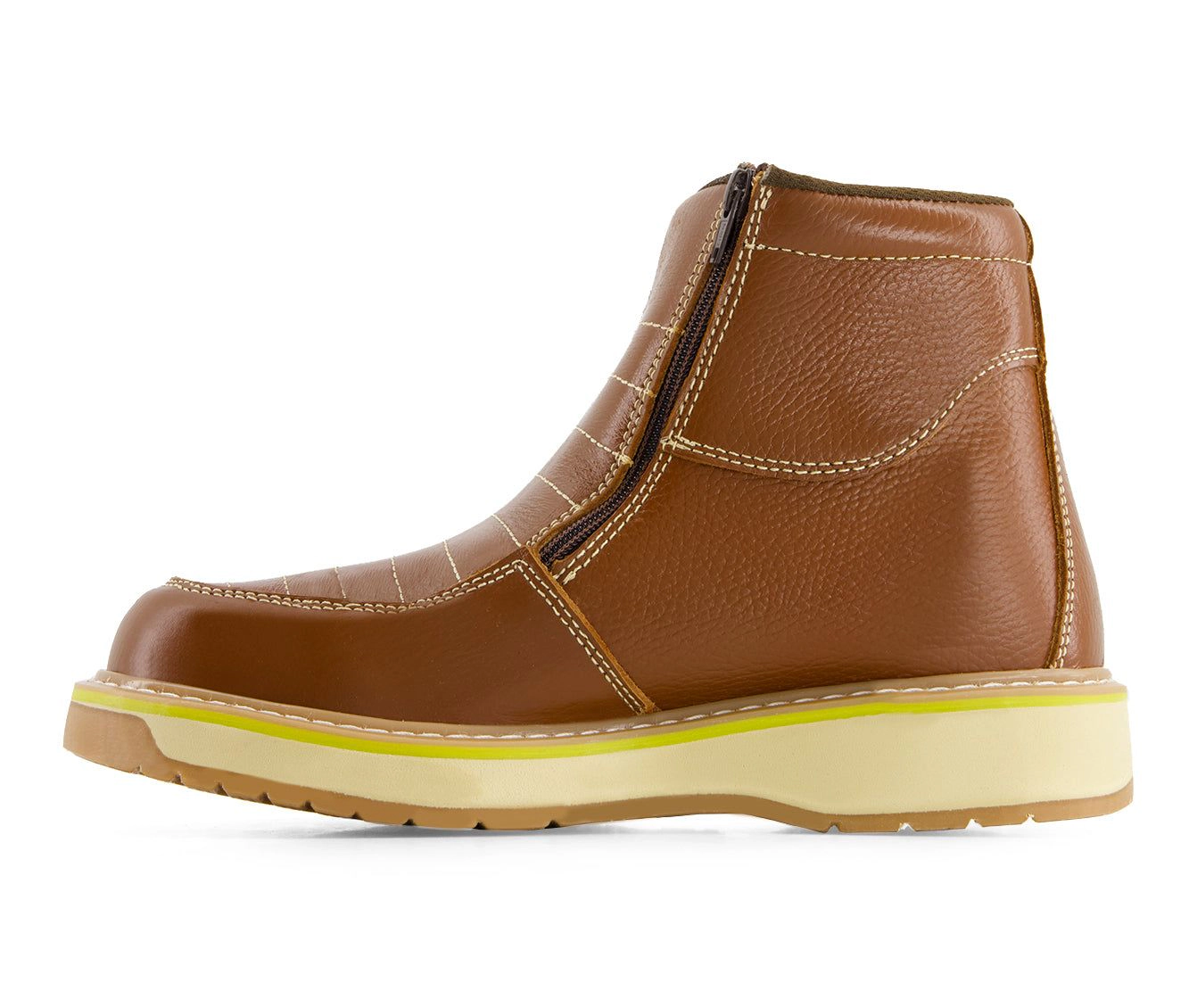 Forastero Mens Leather Booties With Double Zipper