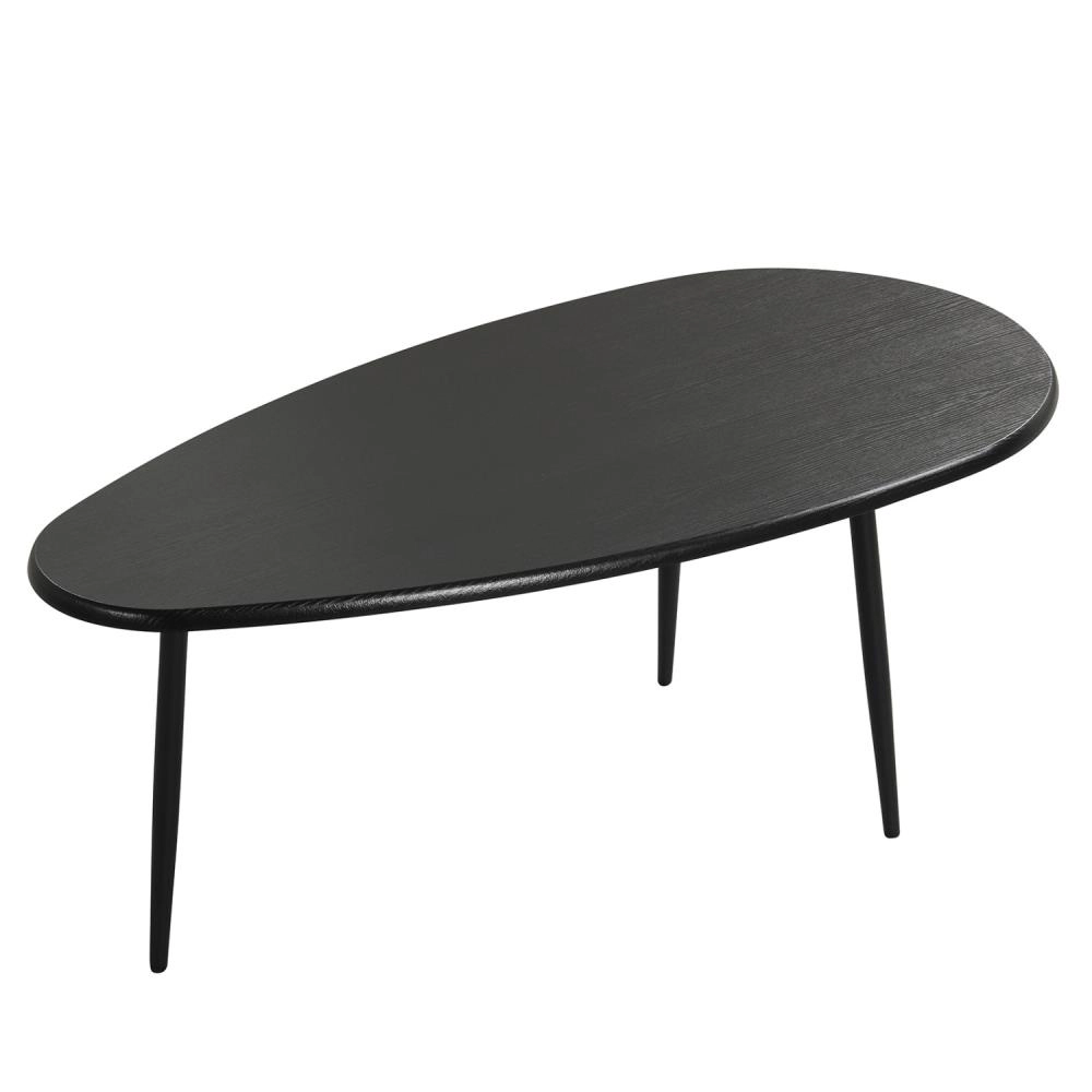 Hivvago Oval Coffee Table Mid Century Center With Sturdy Metal Construction
