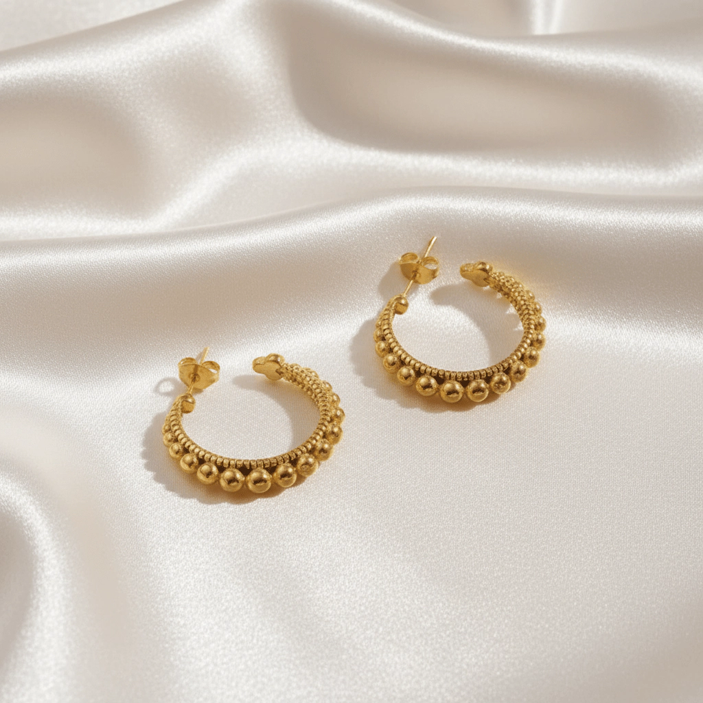 DressAtR Women's Spiral Gold Tone C Shape Earrings