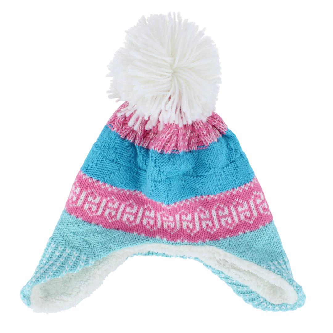Grand Sierra Toddler (2-4) Lined Striped Winter Hat with Ear Flaps