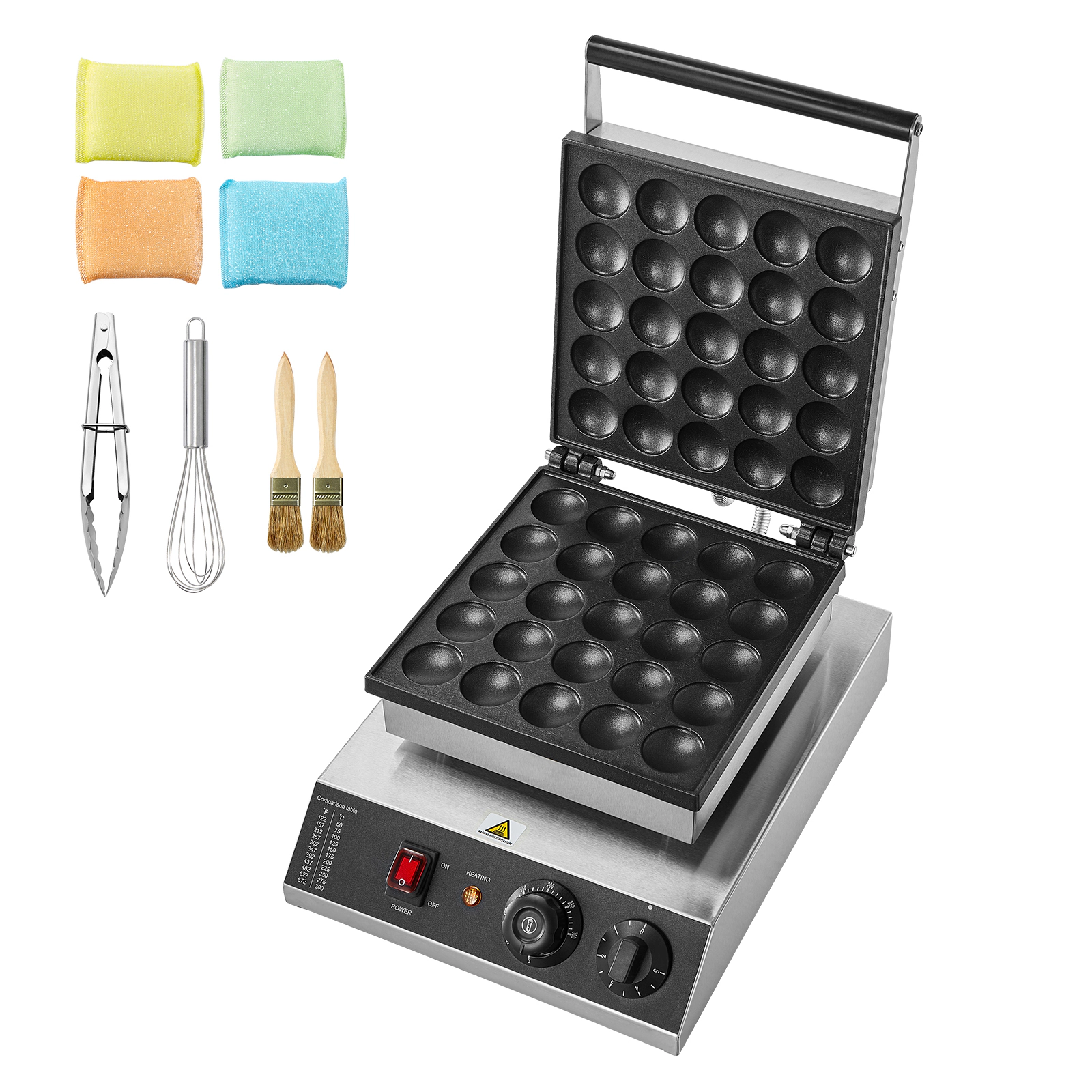 HONGGE Mini Dutch Pancake Maker 43mm Diameter Dorayaki Baker Machine 1700W Commercial Electric Poffertjes Grill