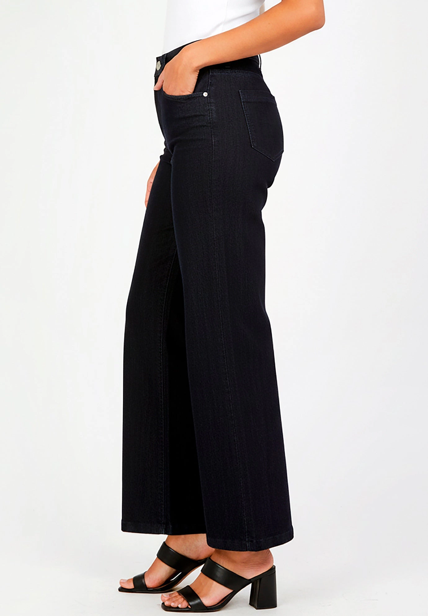 Jessica London Women's Plus True Fit Wide Leg Jean