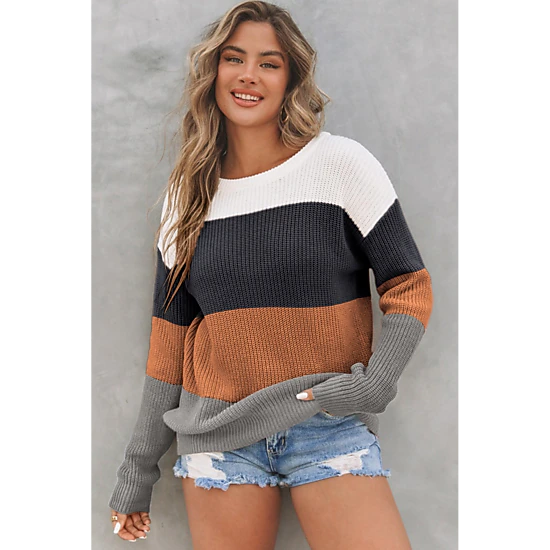 Threaded Pear Women's Millie Knitted O Pullover Sweater
