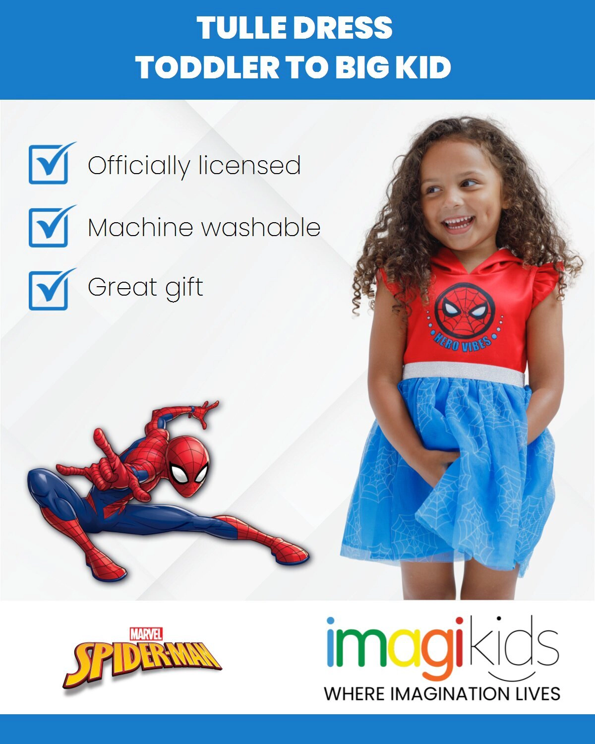 Marvel Spider-Man Girls' Cosplay Tutu Dress