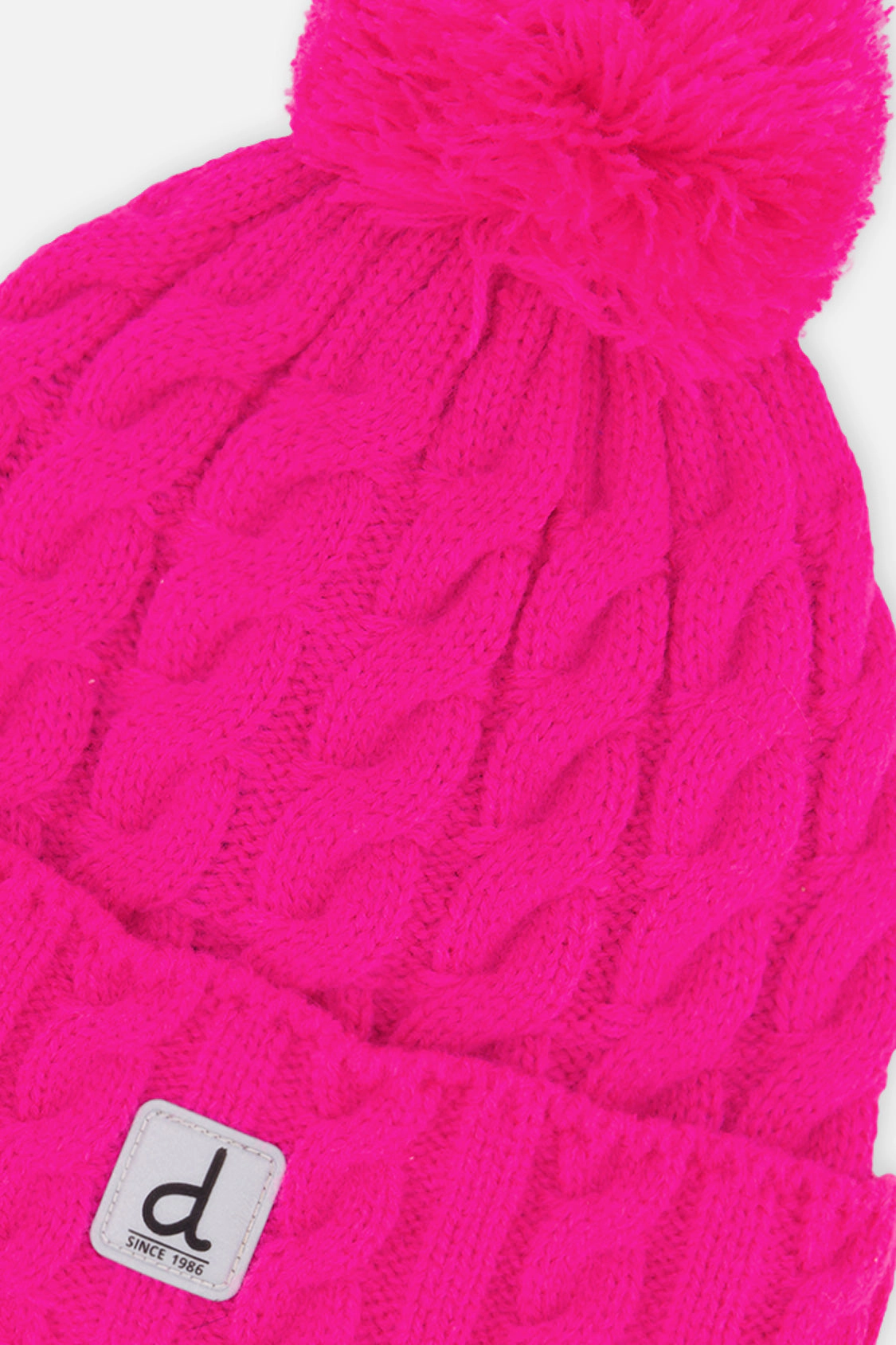 Deux par Girls Cable-Knit Winter Knit Hat with Pompom