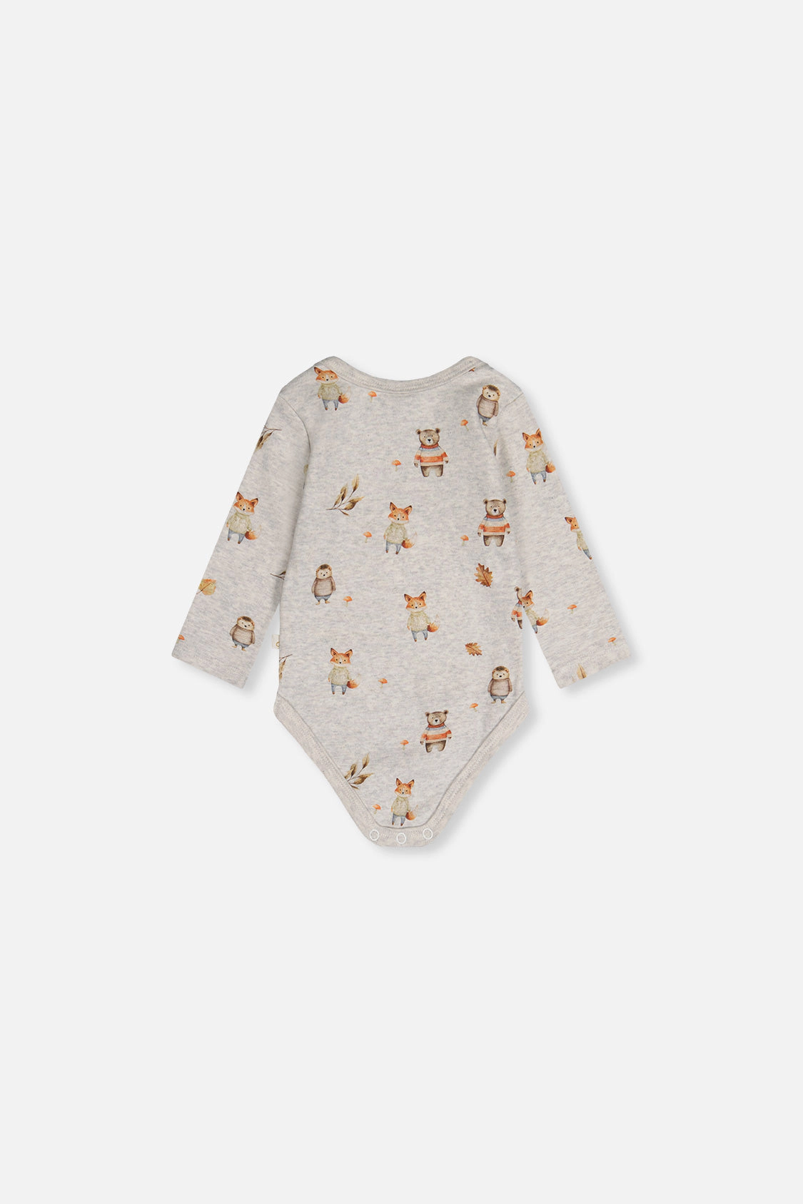 Deux par Boys Organic Cotton Long Sleeve Printed Detail Onesie