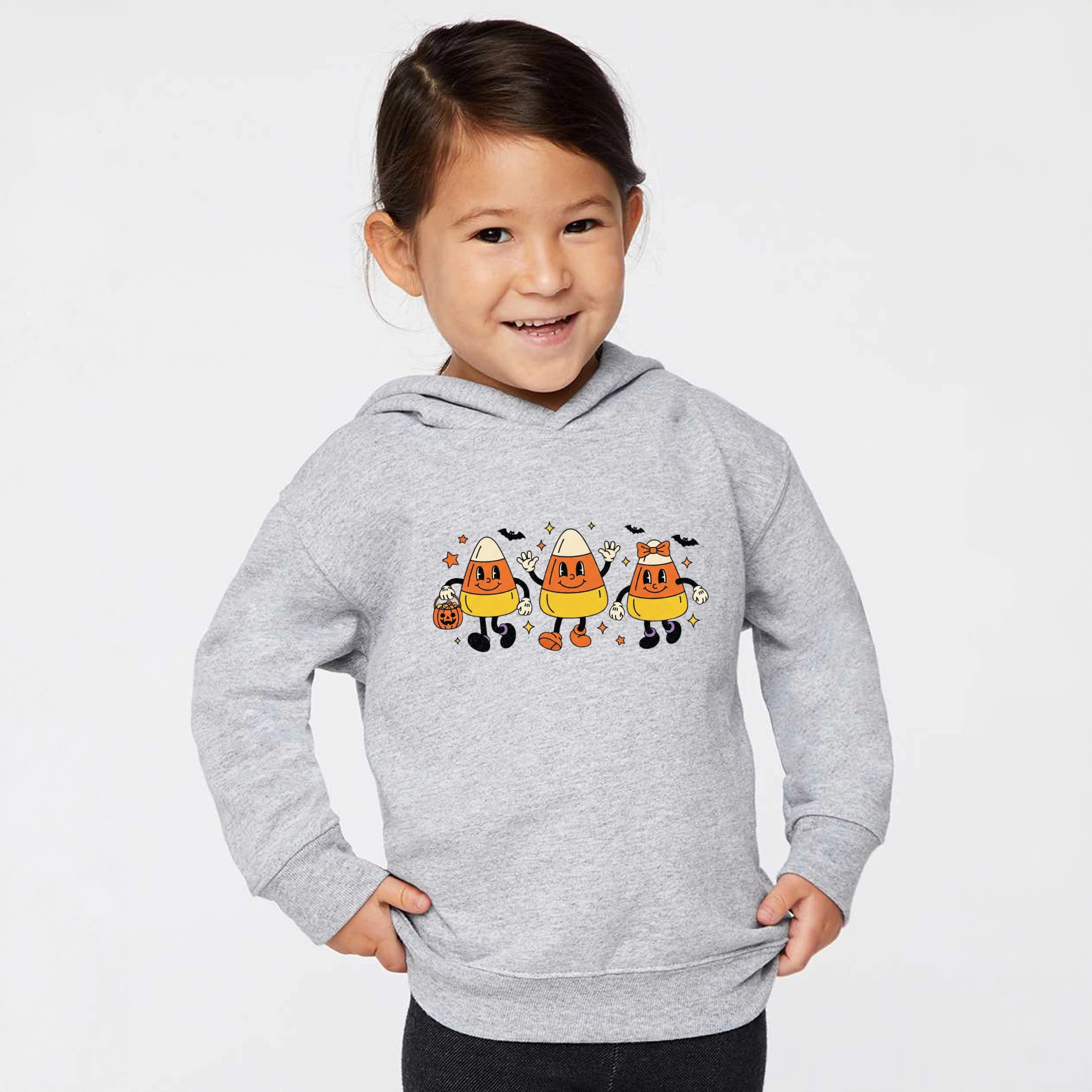 The Juniper Shop - Toddler Hoodie Candy Corn Retro Characters