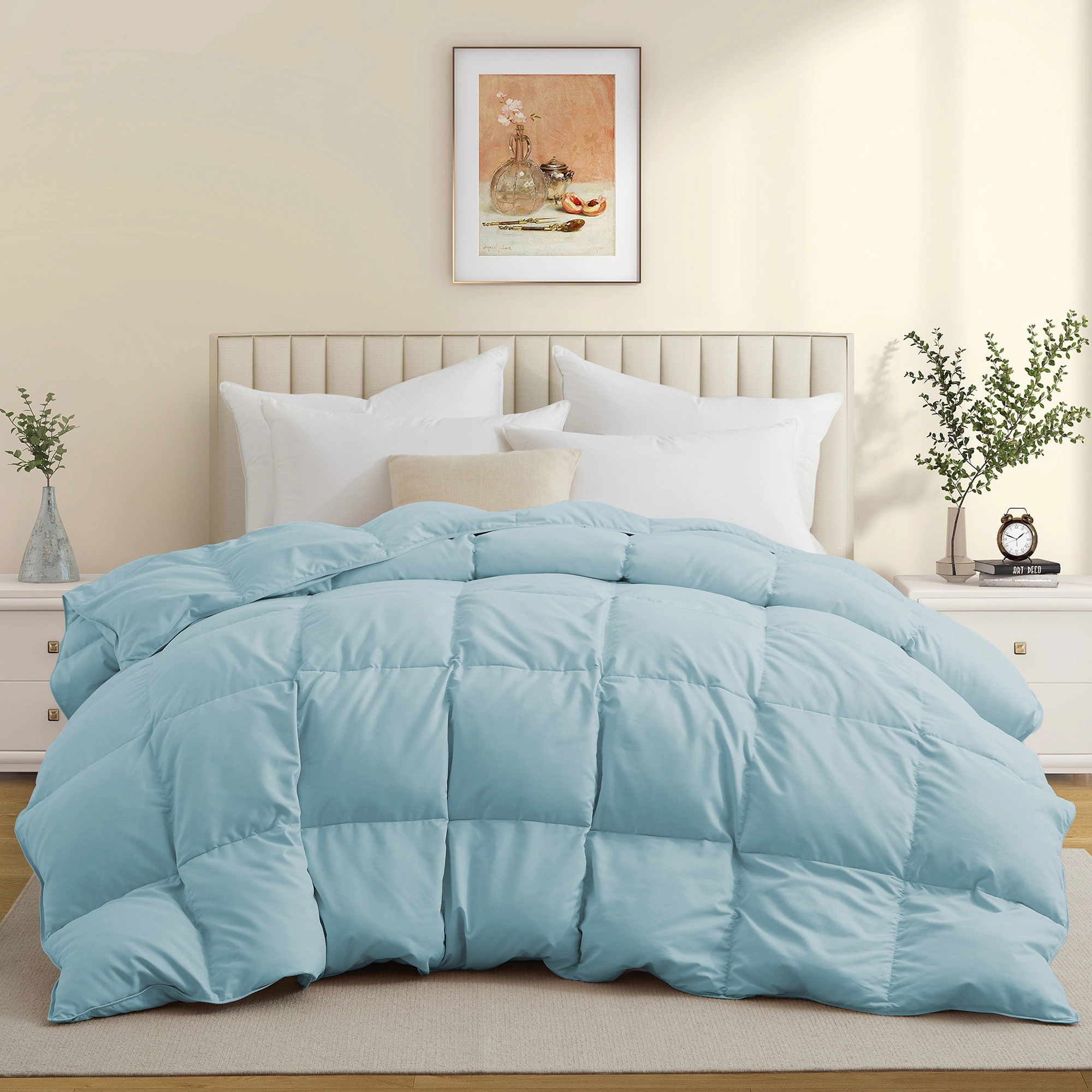 PEACENEST Goose Feather Fiber Comforter All Season Soft Duvet Insert