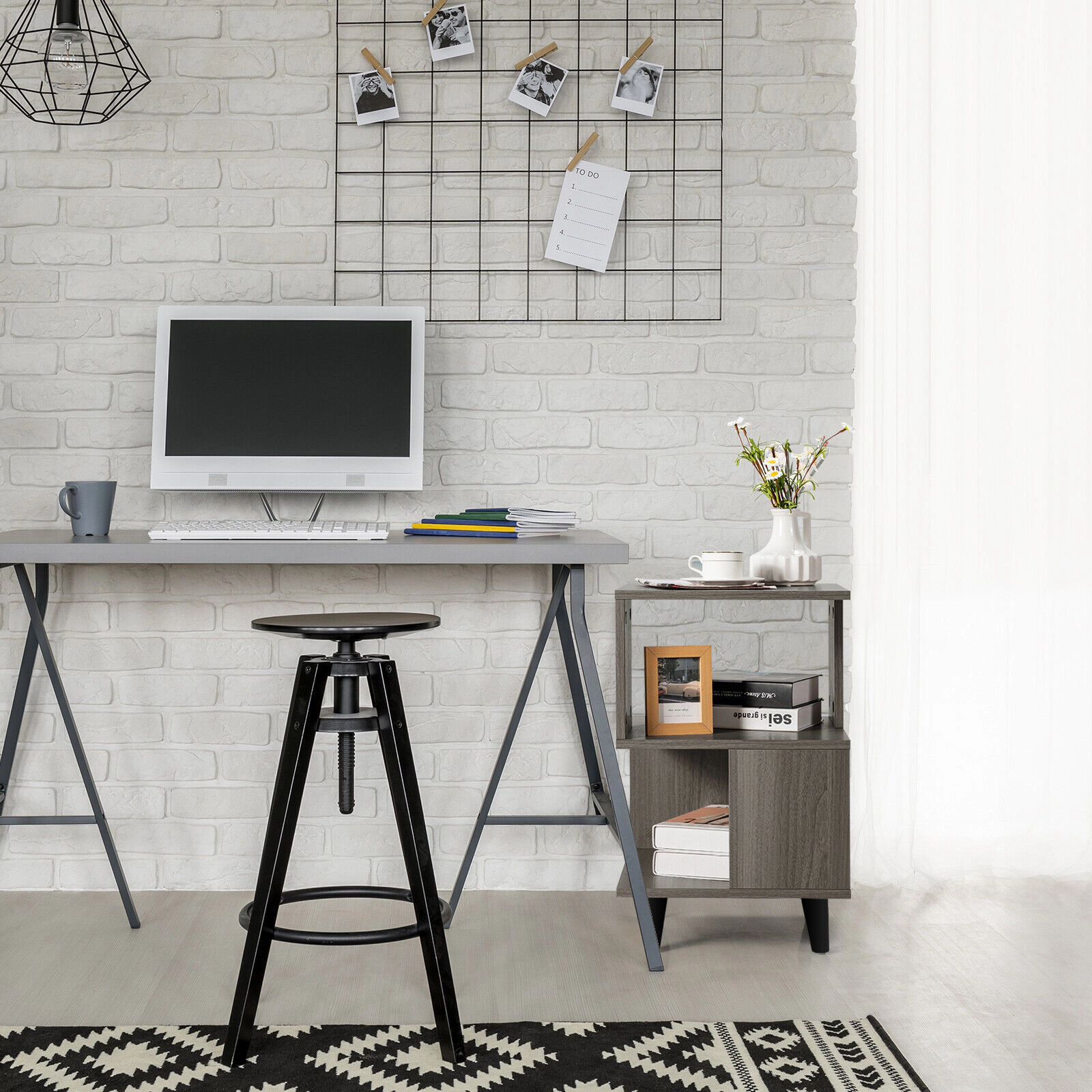 SlickBlue 2-Piece Nightstand Set with 3-Tier Open Storage