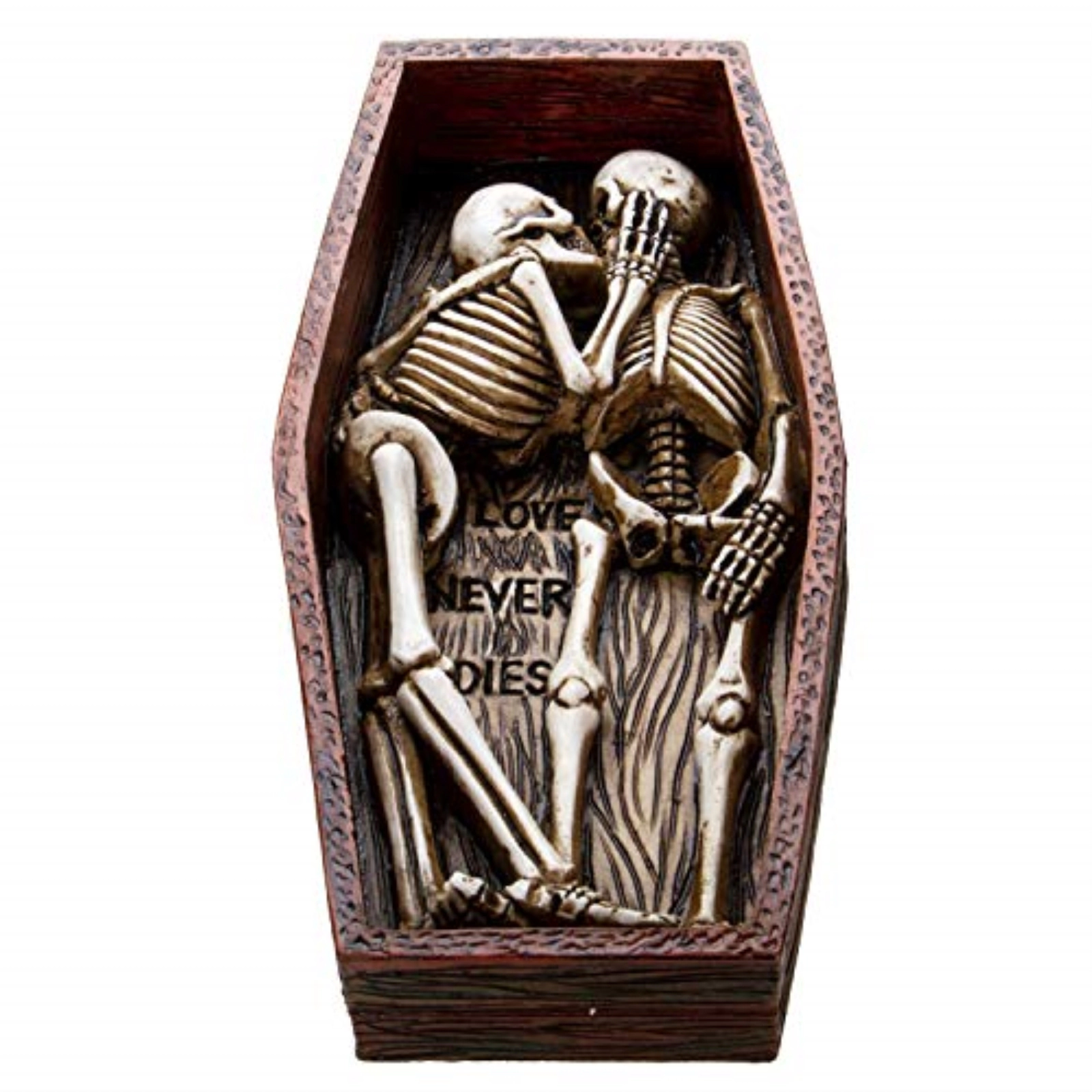 Pacific Giftware Love Never Dies Skeleton Couple Buried Together in The Coffin Resin Figurine 6.75 inch