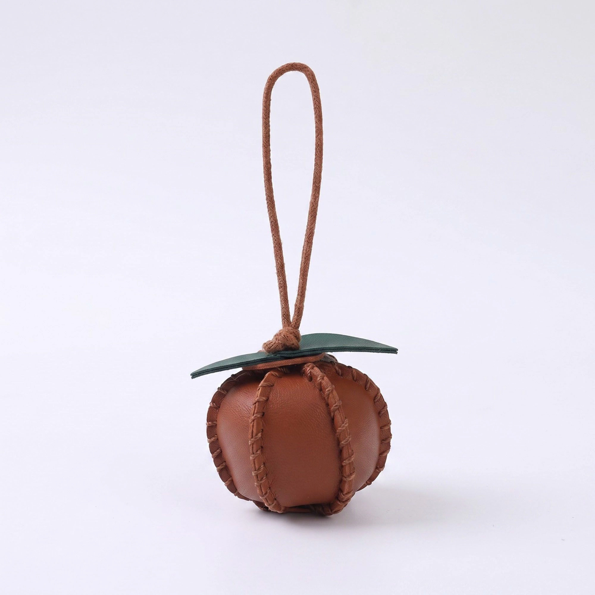 Alilang Women's 2-Piece Womens Faux Leather Bag Charm with Cord Loop Leaf Accent and Textured Stitch Detail