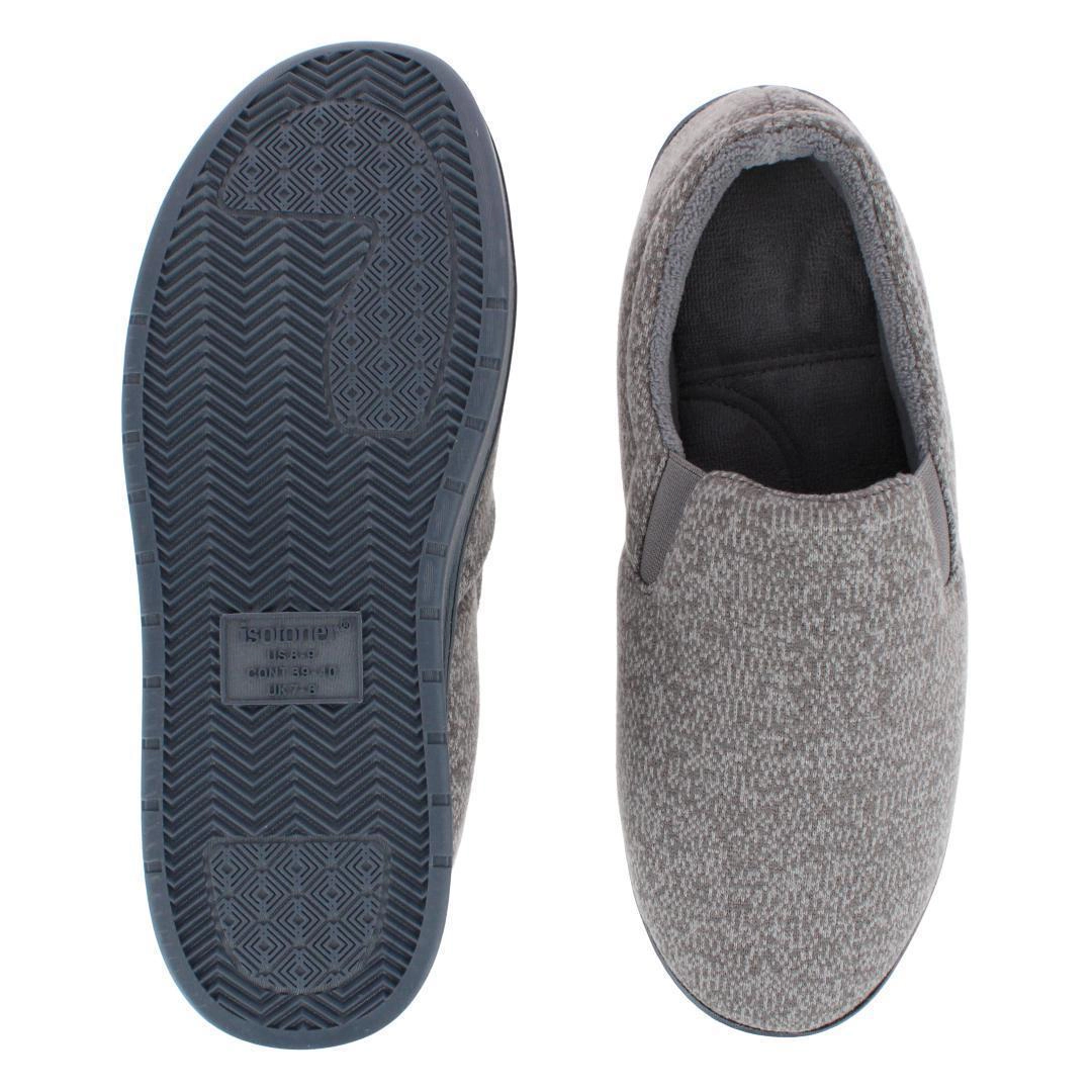 Isotoner Men's Heathered Knit Twin Gore Slipper
