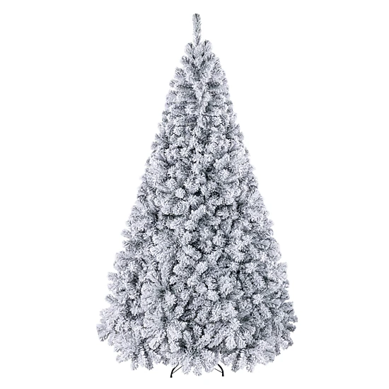 LJG Pre-Lit Premium Snow Flocked Hinged Artificial Christmas Tree