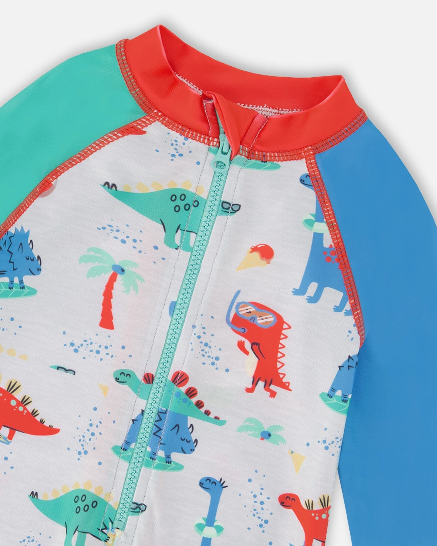 Deux par Boys Toddler One-Piece Long Sleeve Rashguard Dinosaur Print