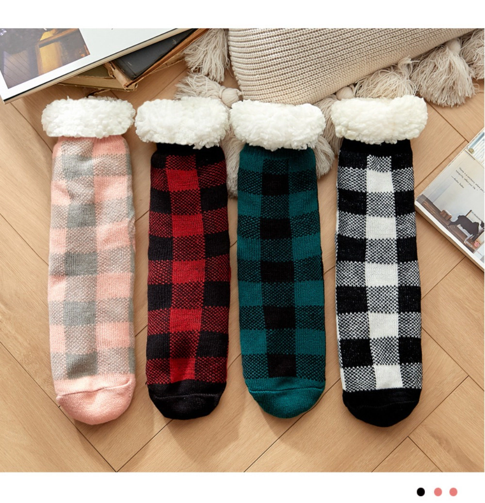 Wardrobe Whimsy Womens Slipper Socks, Fuzzy Cabin Winter Thick Grips Socks
