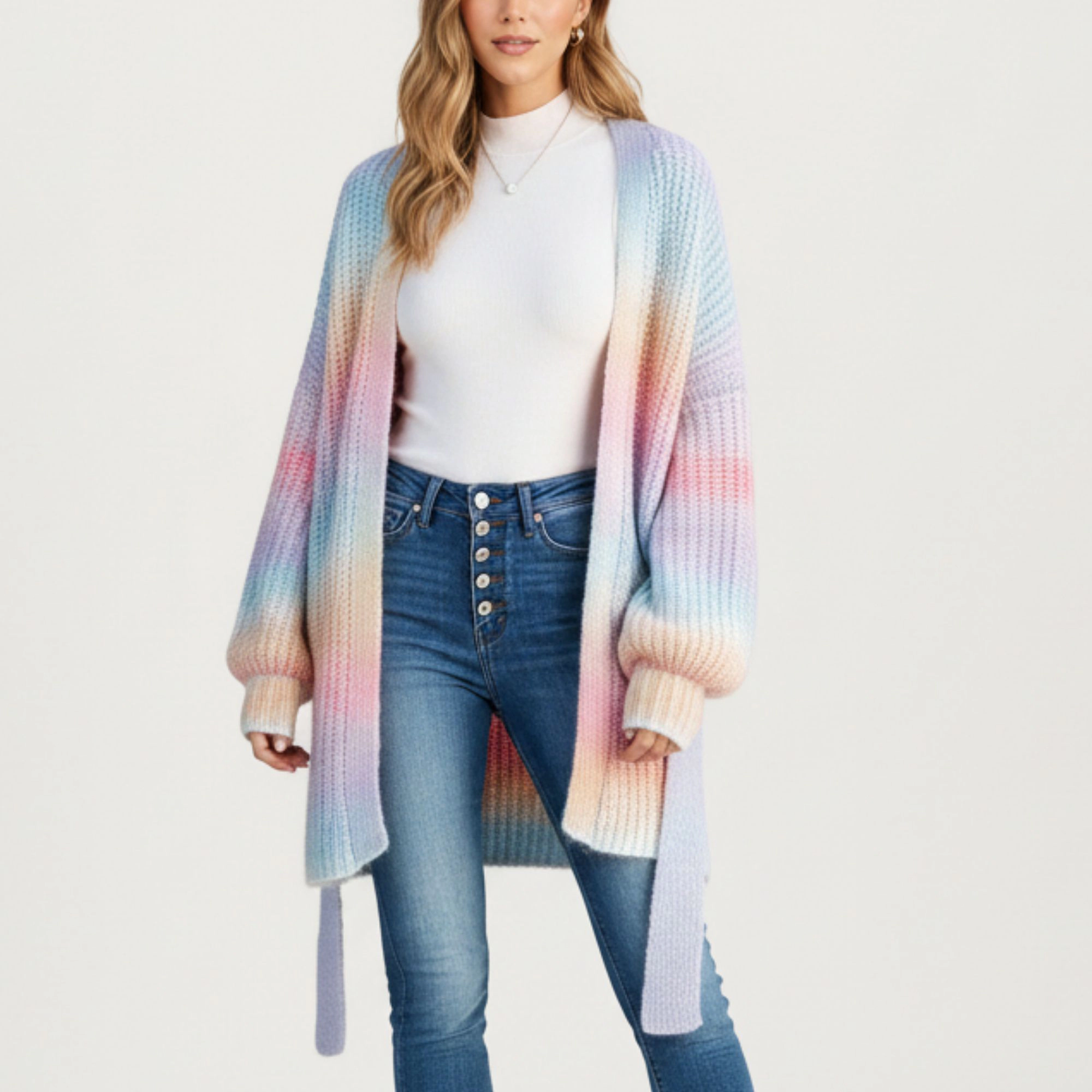 Anna-Kaci Women's Long Sleeve Soft Knit Open Front Cardigan