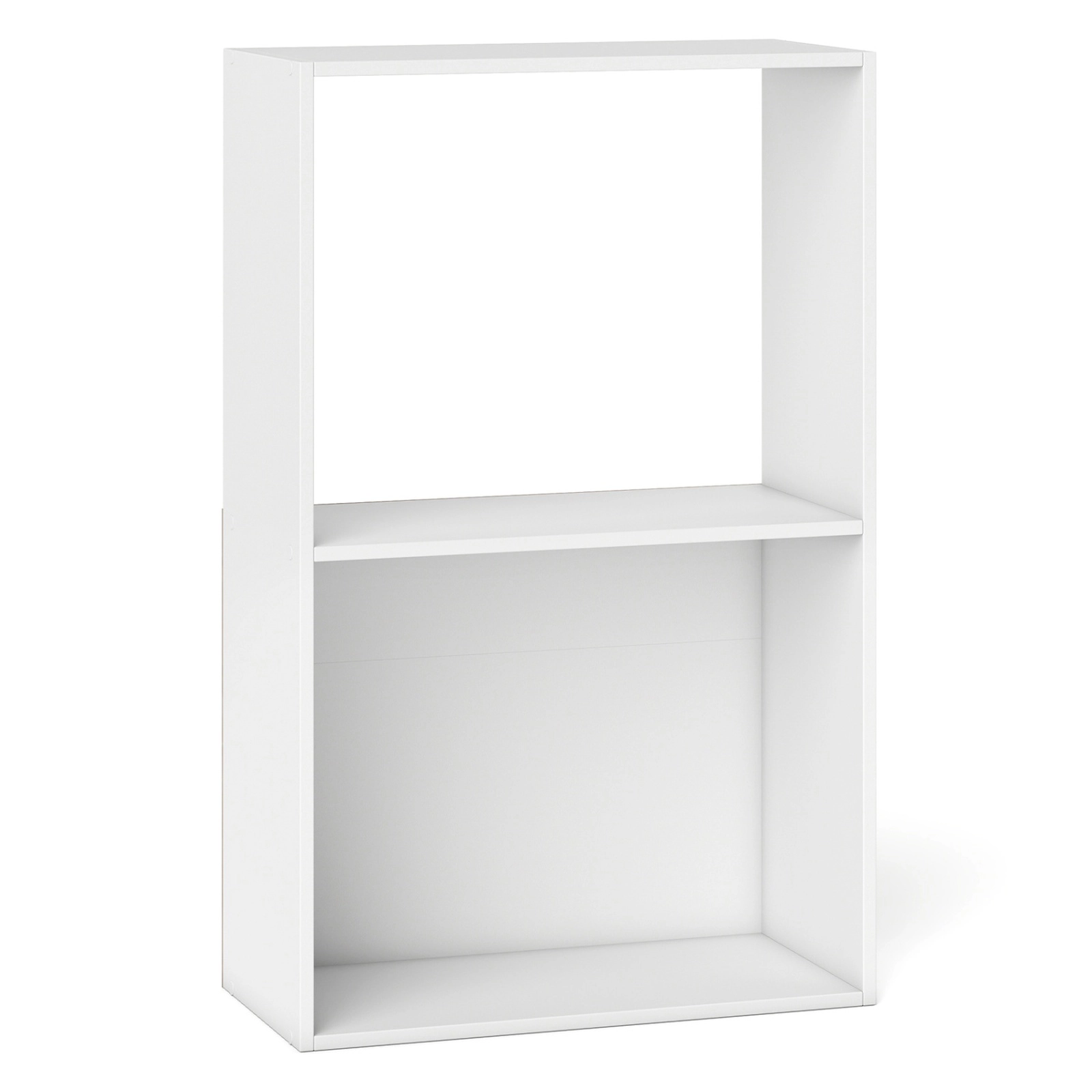 SUGIFT 3-Tier 2-Cube White 31-in Freestanding Bookshelf Display Shelf with Anti-Toppling Kit for Bedroom