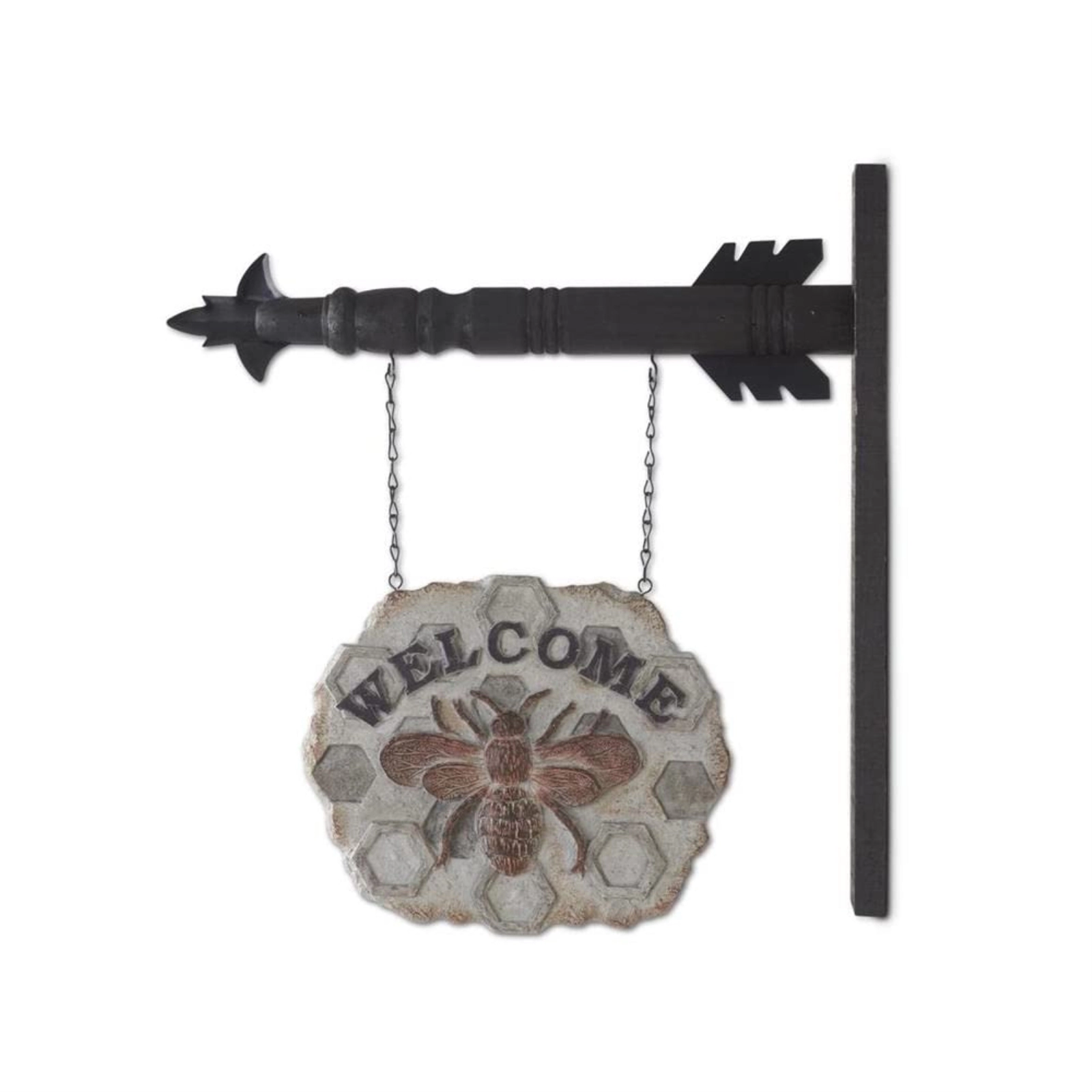 K&K Interiors Welcome Honeycomb with Bee Arrow Replacement Sign 10 Inch - Arrow Sold Separately
