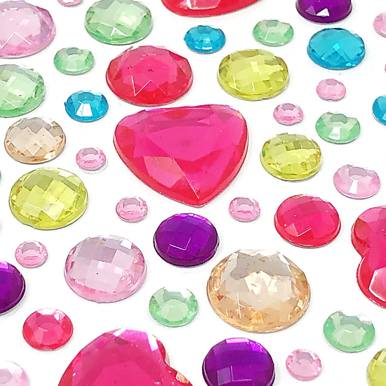 Wrapables Acrylic Self Adhesive Crystal Rhinestone Gem Stickers, Hearts ...