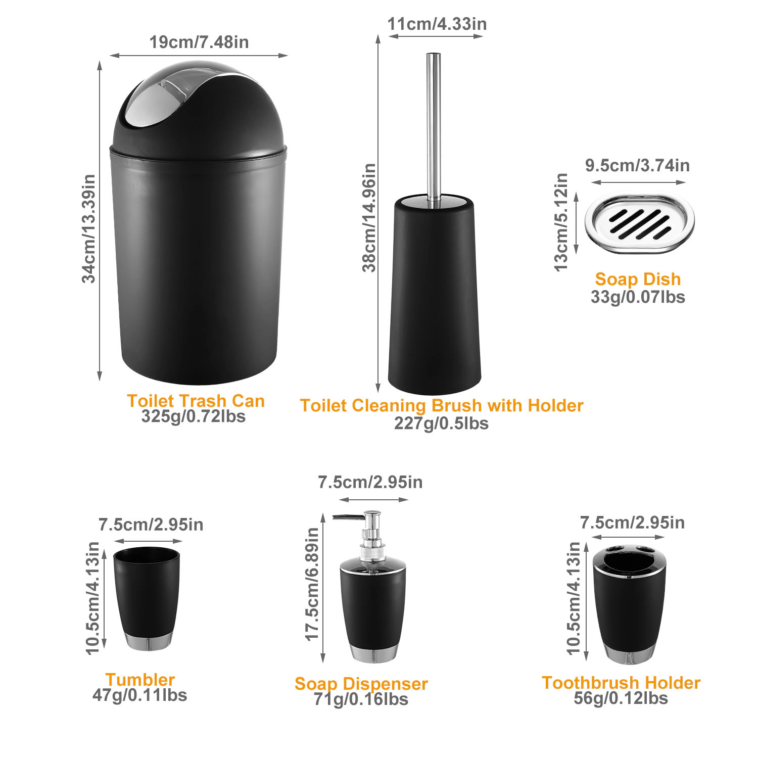 GBruno 6-Piece Bathroom Accessories Set