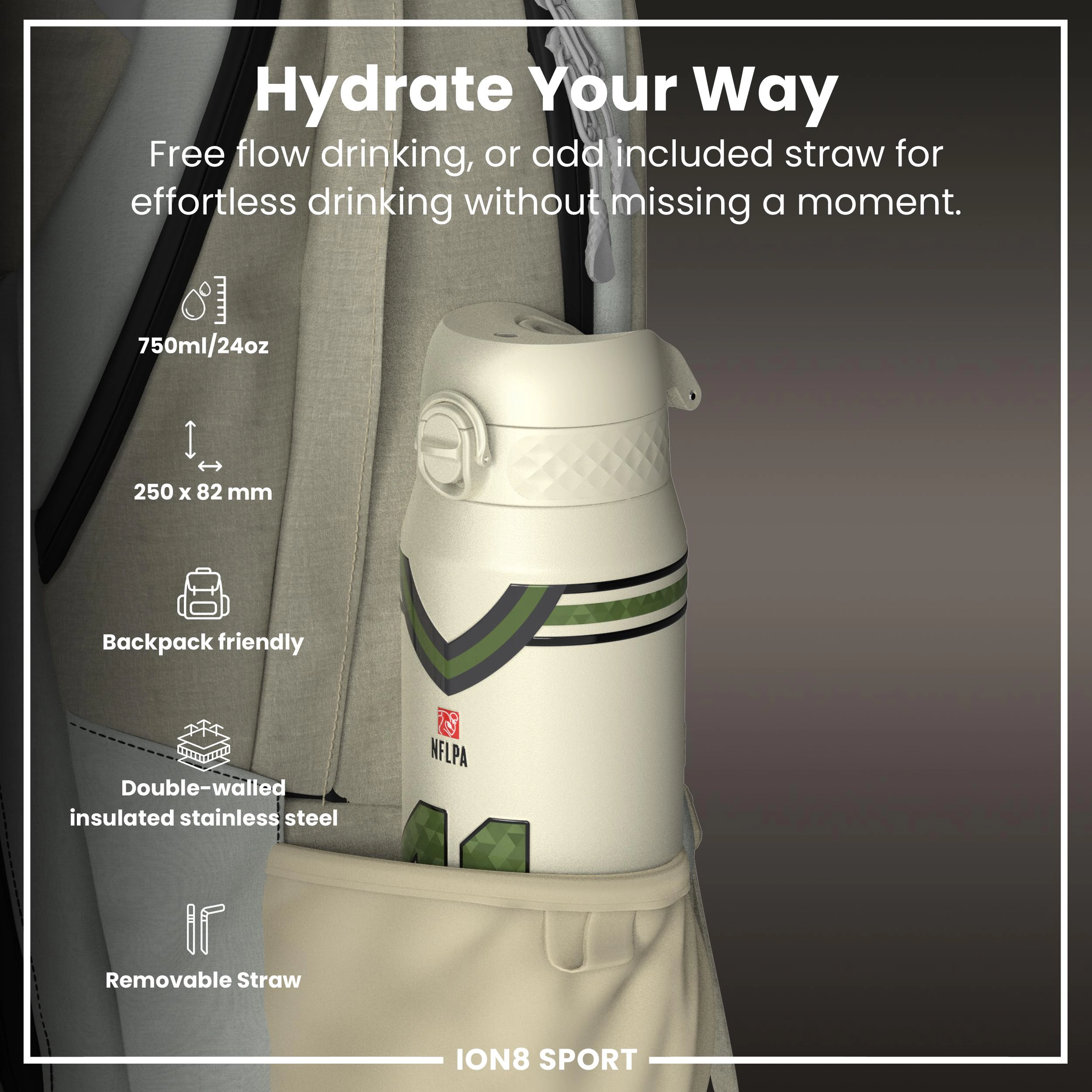 Ion8 NFL PA Thermal Steel Water Bottle