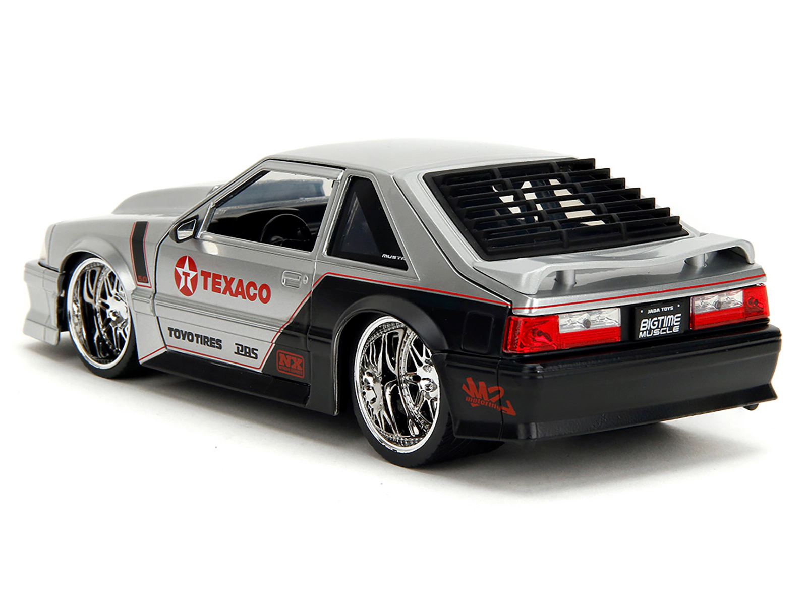 Jada 1989 Ford Mustang GT "Texaco" Silver Metallic and Matt Black "Bigtime Muscle" Series 1/24 Diecast Model Car by Jada